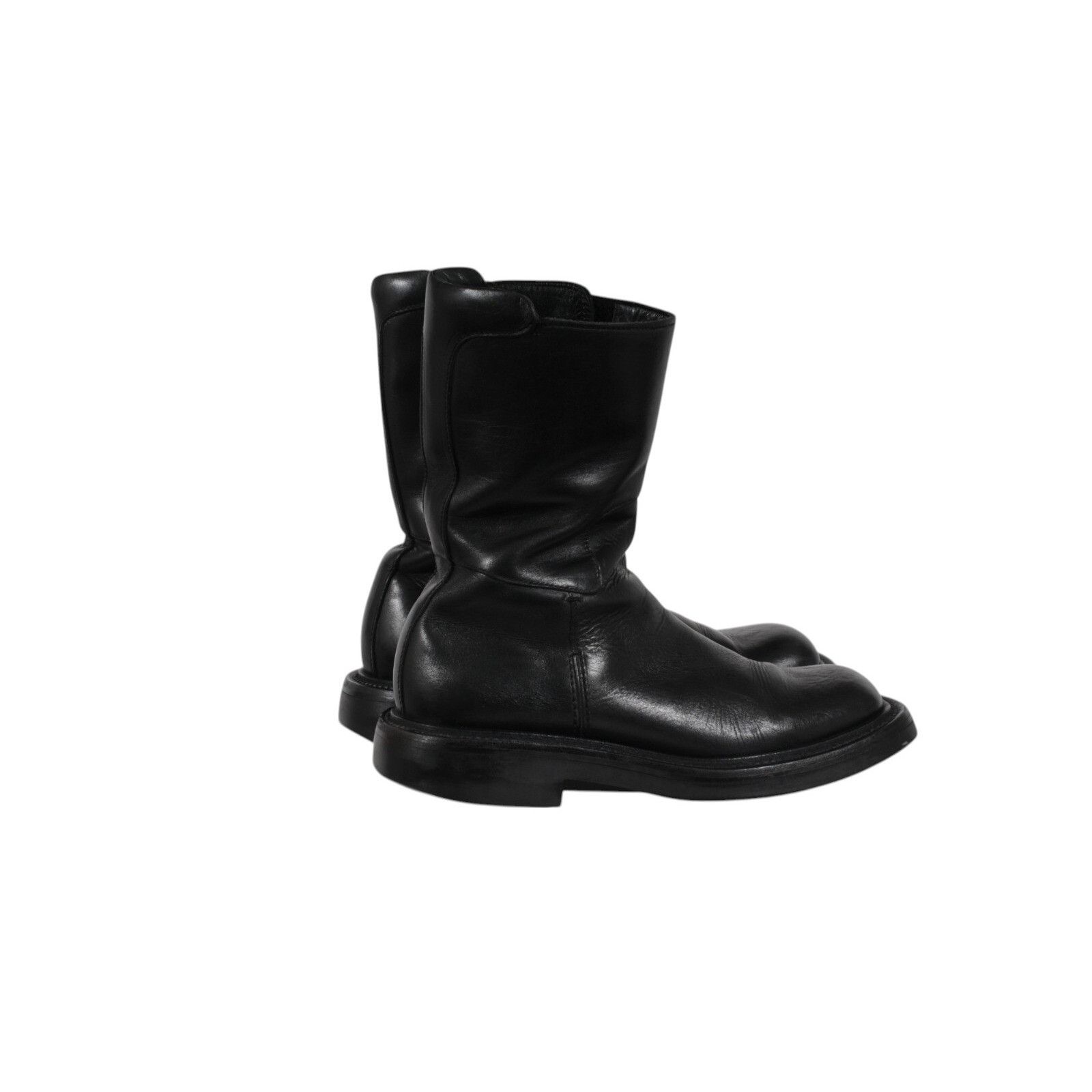 Prada Aw99 Vintage Square Toe Boots Black Leather - 02555 Size US 8.5 / EU 41-42 - 4 Thumbnail