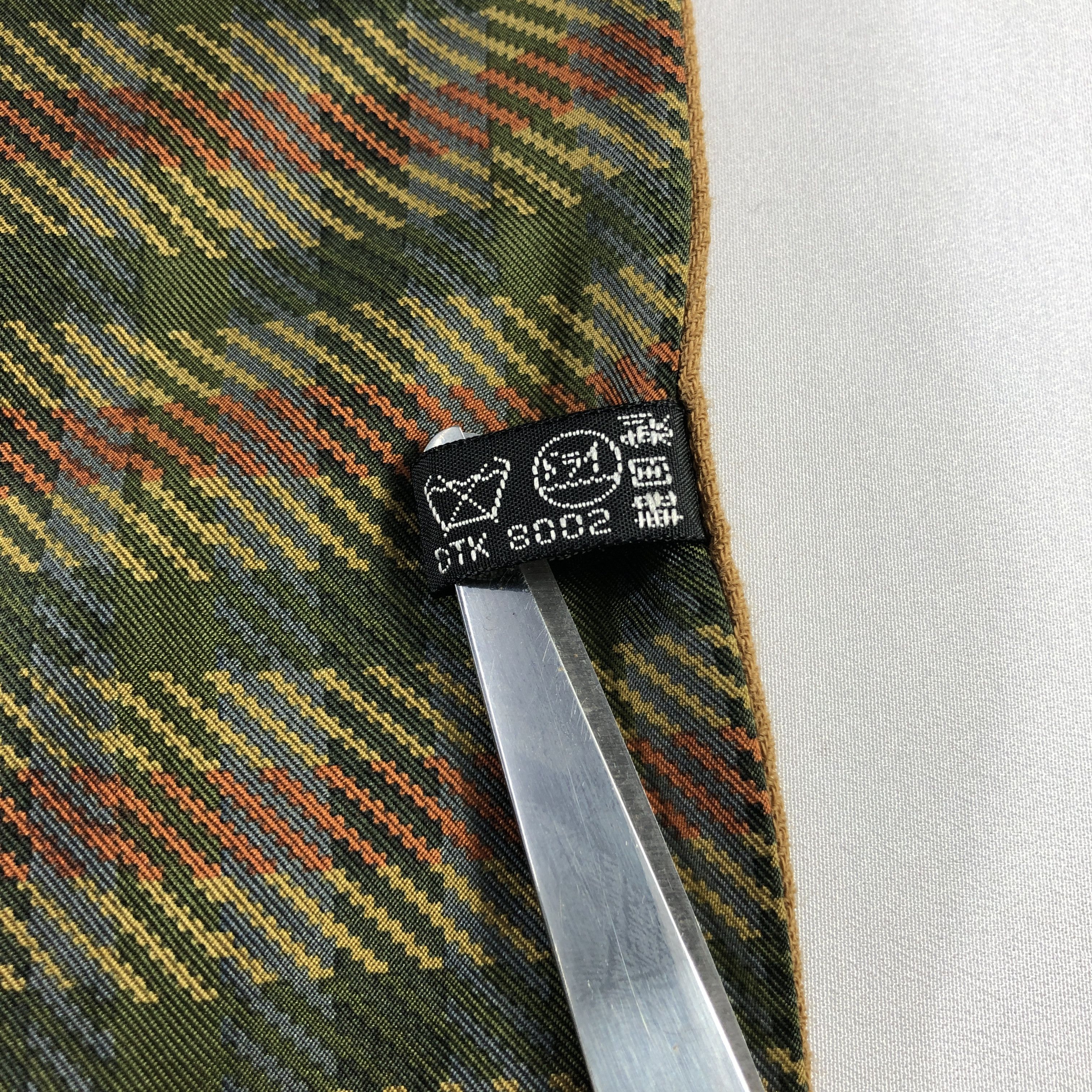 Vintage Vintage Gingham Silk/Wool Scarf Muffler Neckwear V2959 Size ONE SIZE - 5 Thumbnail