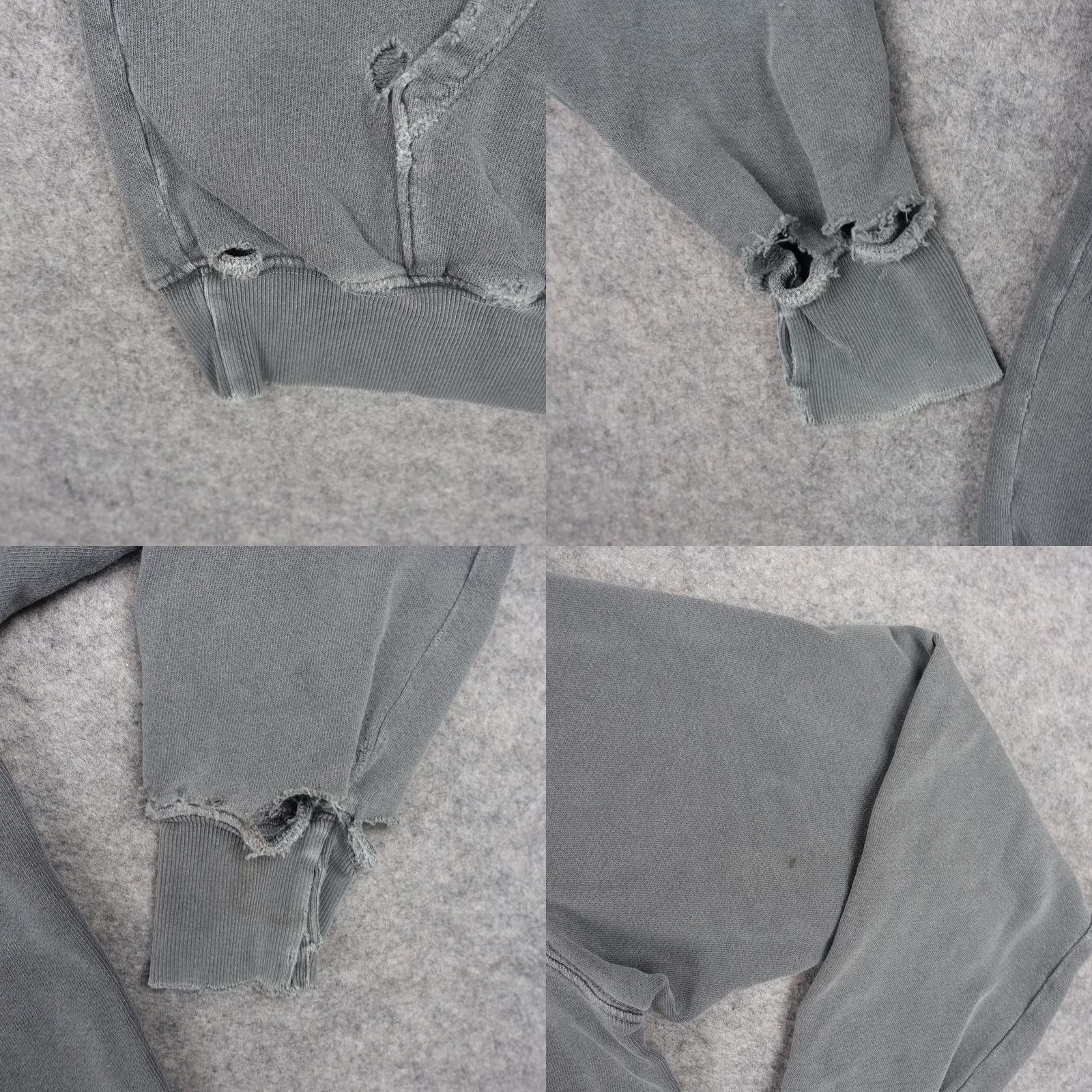 Vintage Joah Brown Hoodie Womens One Size Gray Full Zip Cotton Thrashed Grungy Casual Size ONE SIZE - 8 Thumbnail