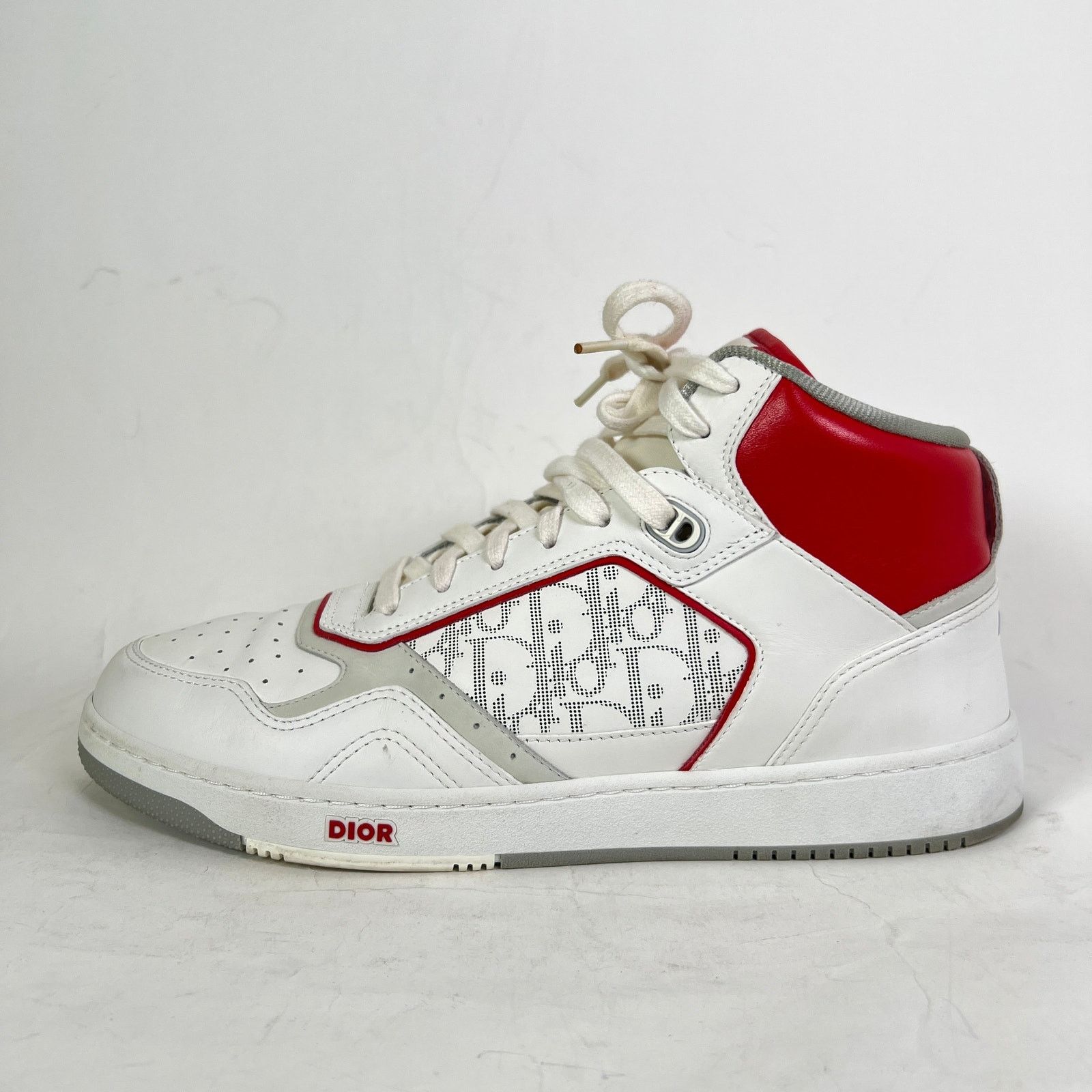 Dior Dior B27 White/Red Oblique Uptown Mid-Top Sneaker Size 45 Size US 12 / EU 45 - 3 Thumbnail
