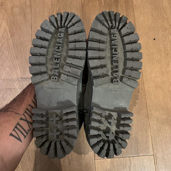 Balenciaga Distressed Balenciaga Strike Boots | Grailed