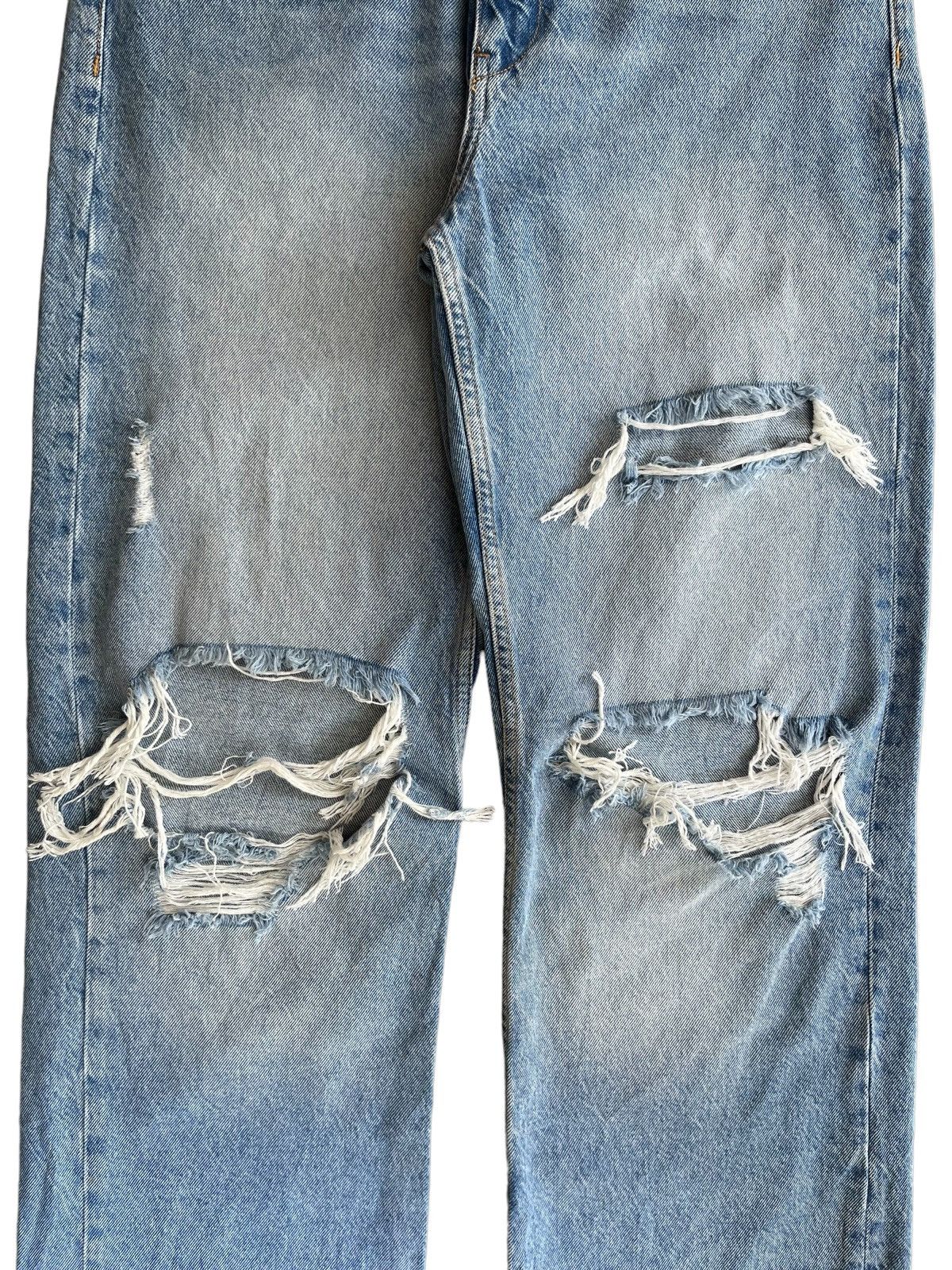 Rhude × Zara Vintage Y2K Zara Blue Washed Distressed Relaxed Jeans Size US 32 / EU 48 - 7 Thumbnail