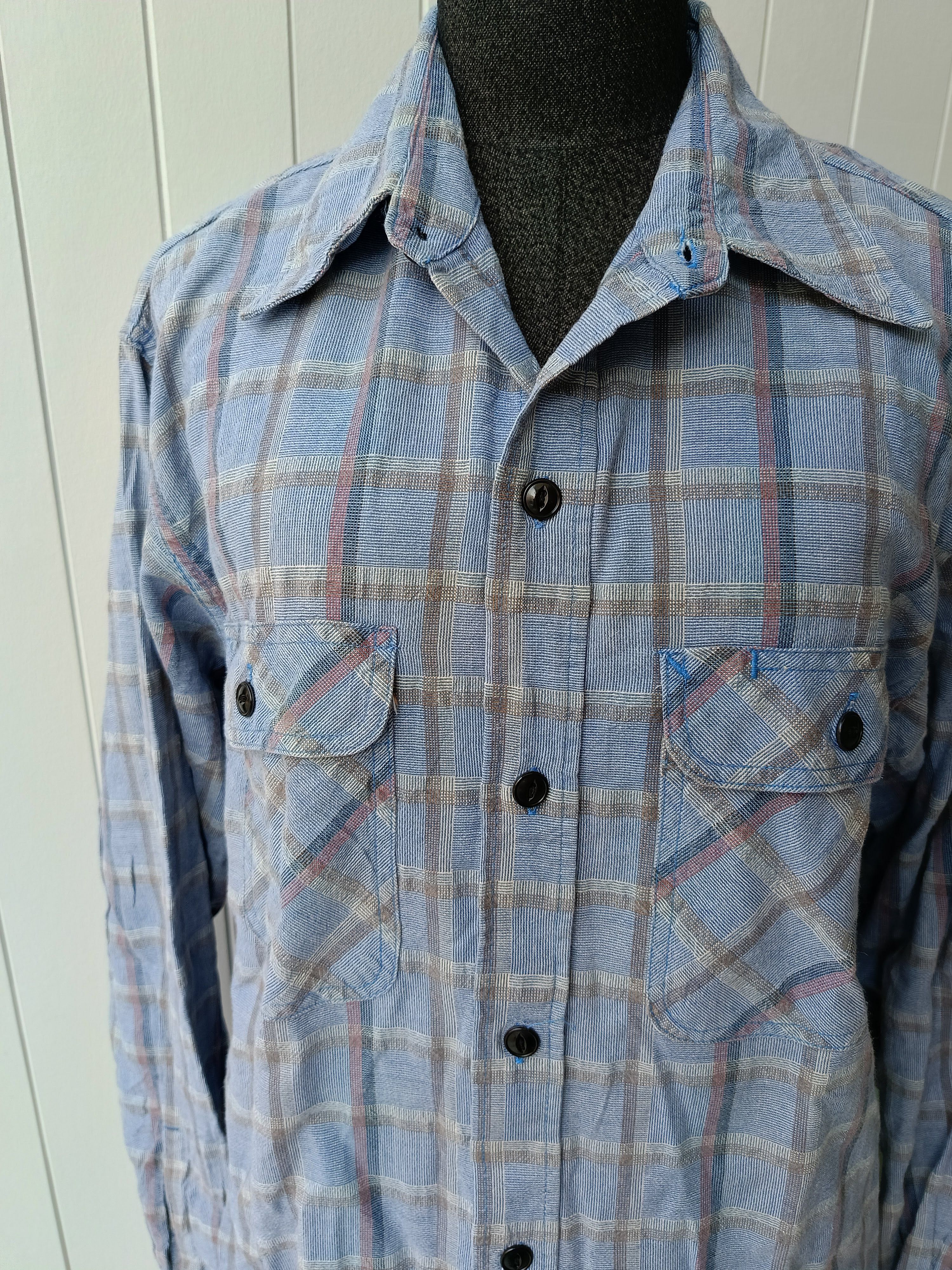 Sugar Cane SUGAR CANE Union Made blue check work clothing shirt medium Size US M / EU 48-50 / 2 - 4 Thumbnail
