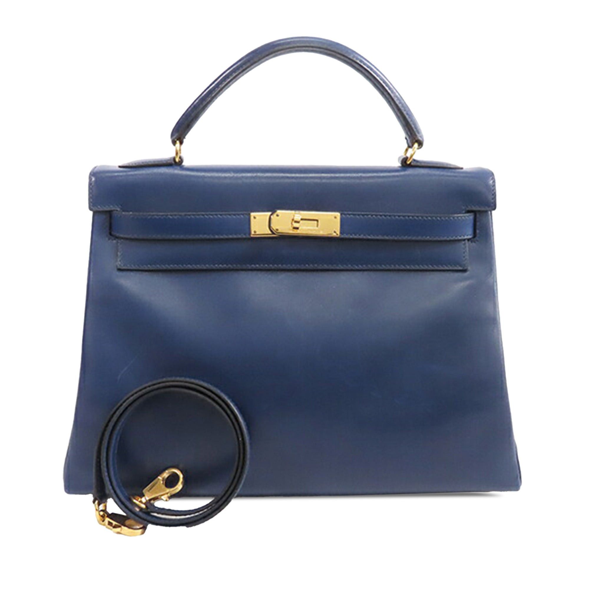 Hermes Hermès Box Calf Kelly Retourne 32 Blue Size ONE SIZE - 1 Thumbnail