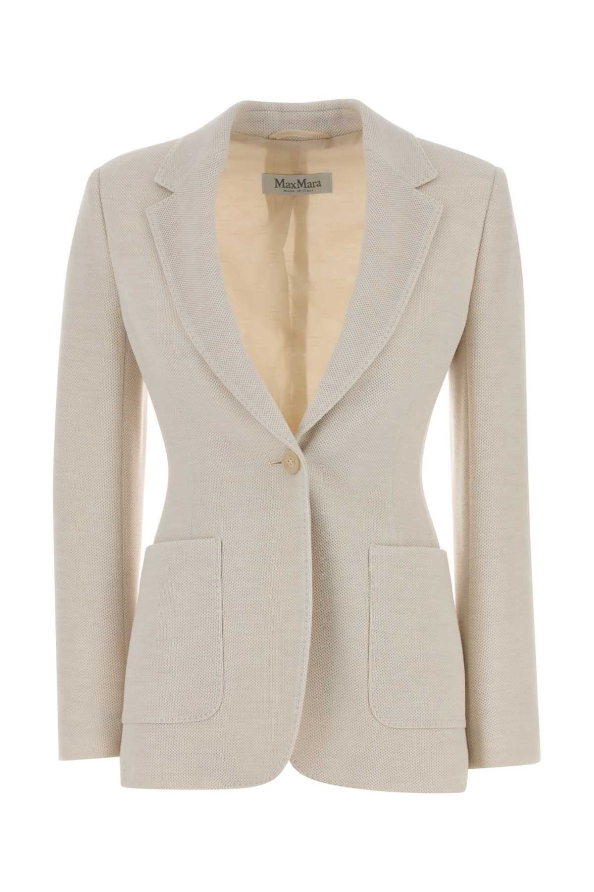 Max Mara Sand Jersey Utilita Blazer Size S / US 4 / IT 40 - 1 Thumbnail