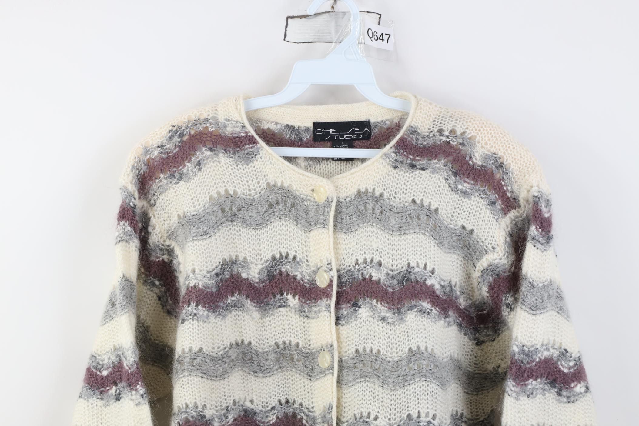 Vintage Vintage 90s Streetwear Mohair Blend Knit Cropped Sweater Size L / US 10 / IT 46 - 2 Thumbnail