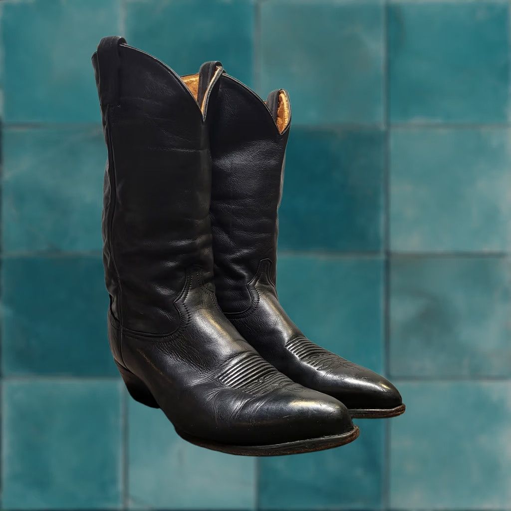 Tony Lama 2086  Black Leather Western Cowboy Boots Men 9.5EE Tony Lama 2086 Black Leather Western Cowboy Boots Men 9.5EE main image 3