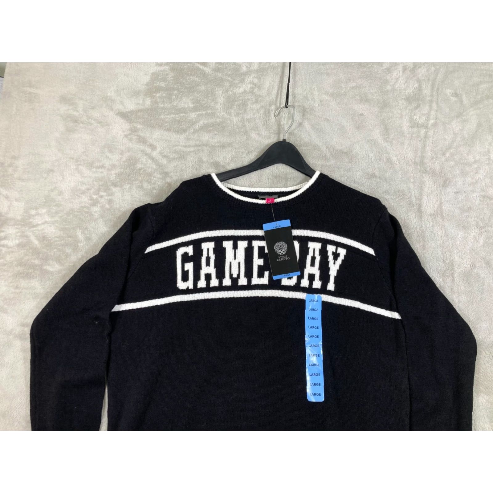 Vince Camuto Vince Camuto Pullover Sweater Womens Large Black Cotton Game Day Crew Neck NWT Long Sleeve Size L / US 10 / IT 46 - 3 Thumbnail