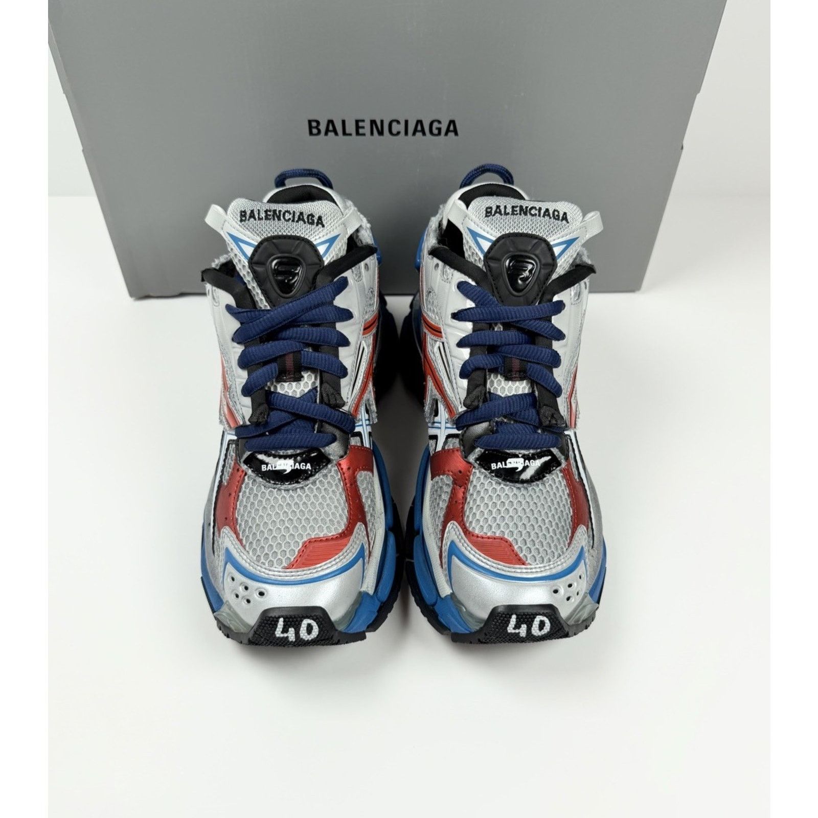 Balenciaga Size 40EU/7US - Balenciaga Runner Grey Red Blue NEW Size US 7 / EU 40 - 3 Thumbnail