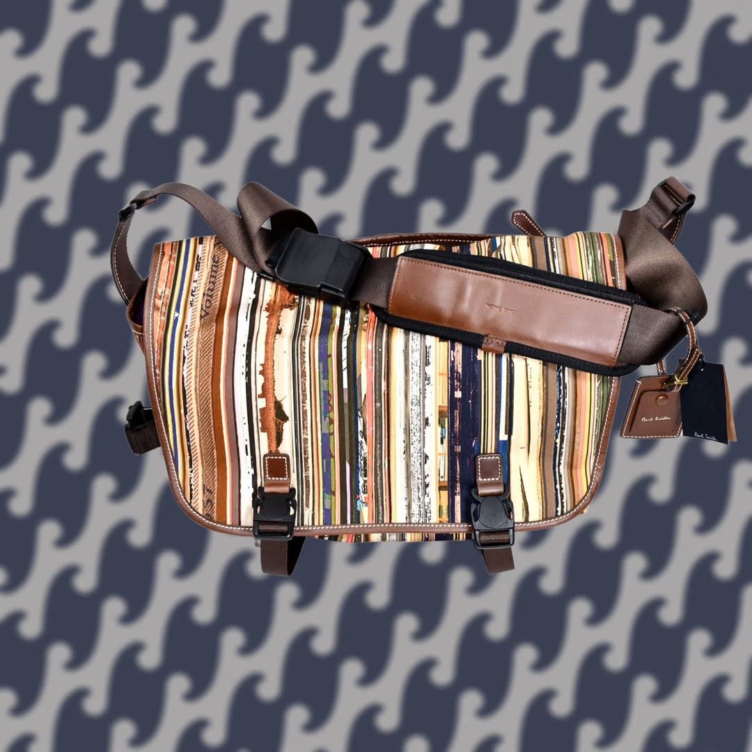 Paul Smith Paul Smith Striped Messenger Bag Multicoloured Men Large Cotton Leather Vintage: No Size ONE SIZE - 1 Thumbnail