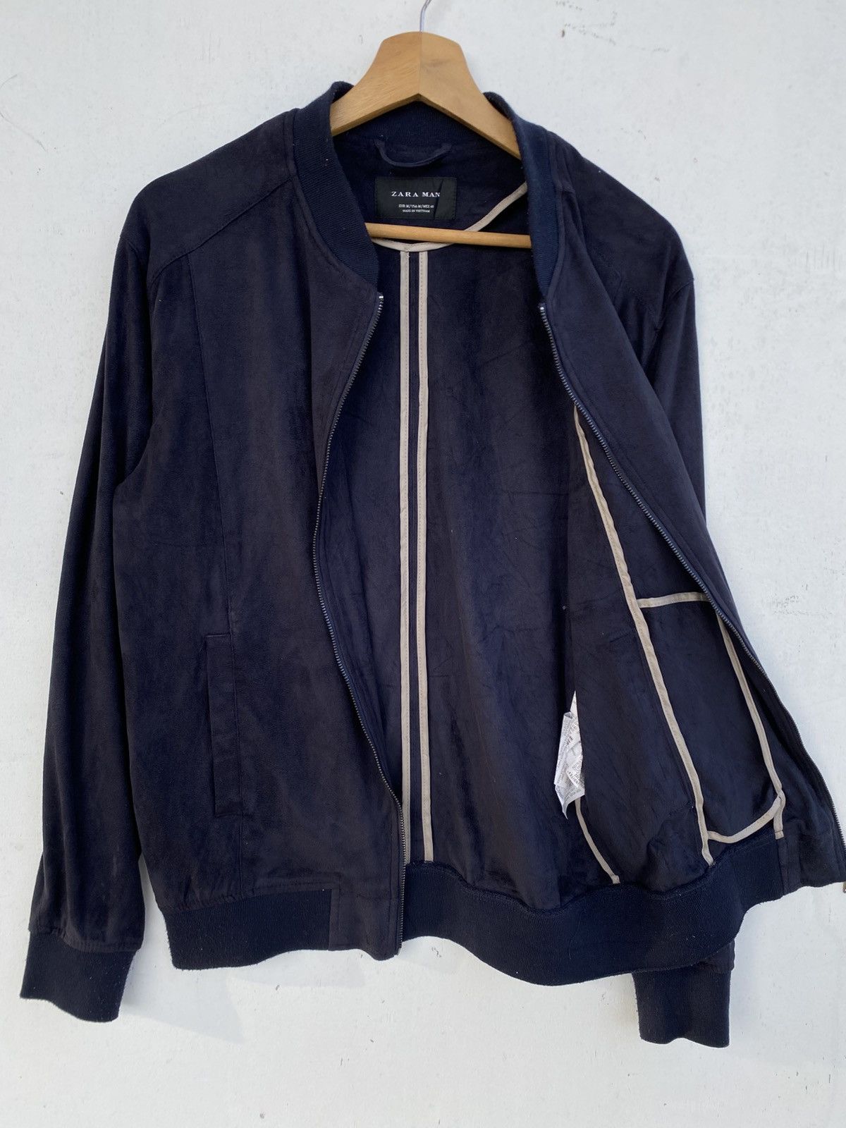 Zara ZARA MAN Navy Blue Bomber Jacket Size US M / EU 48-50 / 2 - 3 Thumbnail