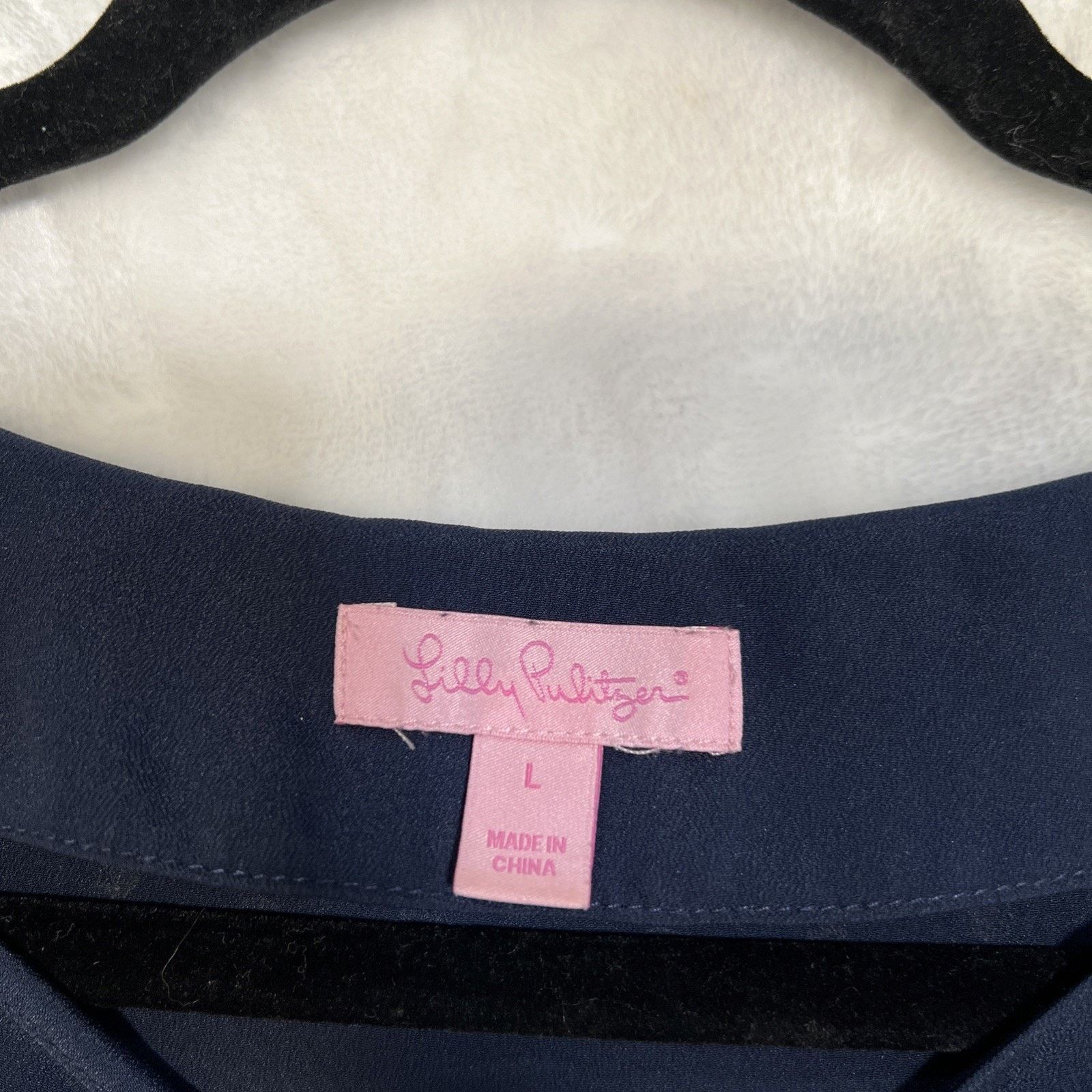 Lilly Pulitzer Lily Pulitzer Navy & Gold Studded Cold Shoulder Top - Size L / US 10 / IT 46 - 2 Thumbnail