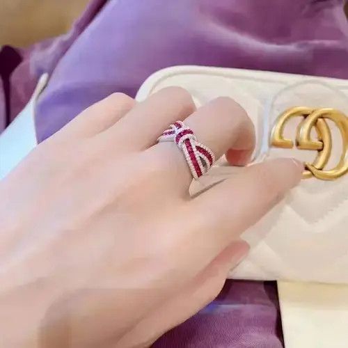 Japanese Brand × Jewelry × Vintage Bowknot Zircon Shiny Ring Size ONE SIZE - 4 Thumbnail