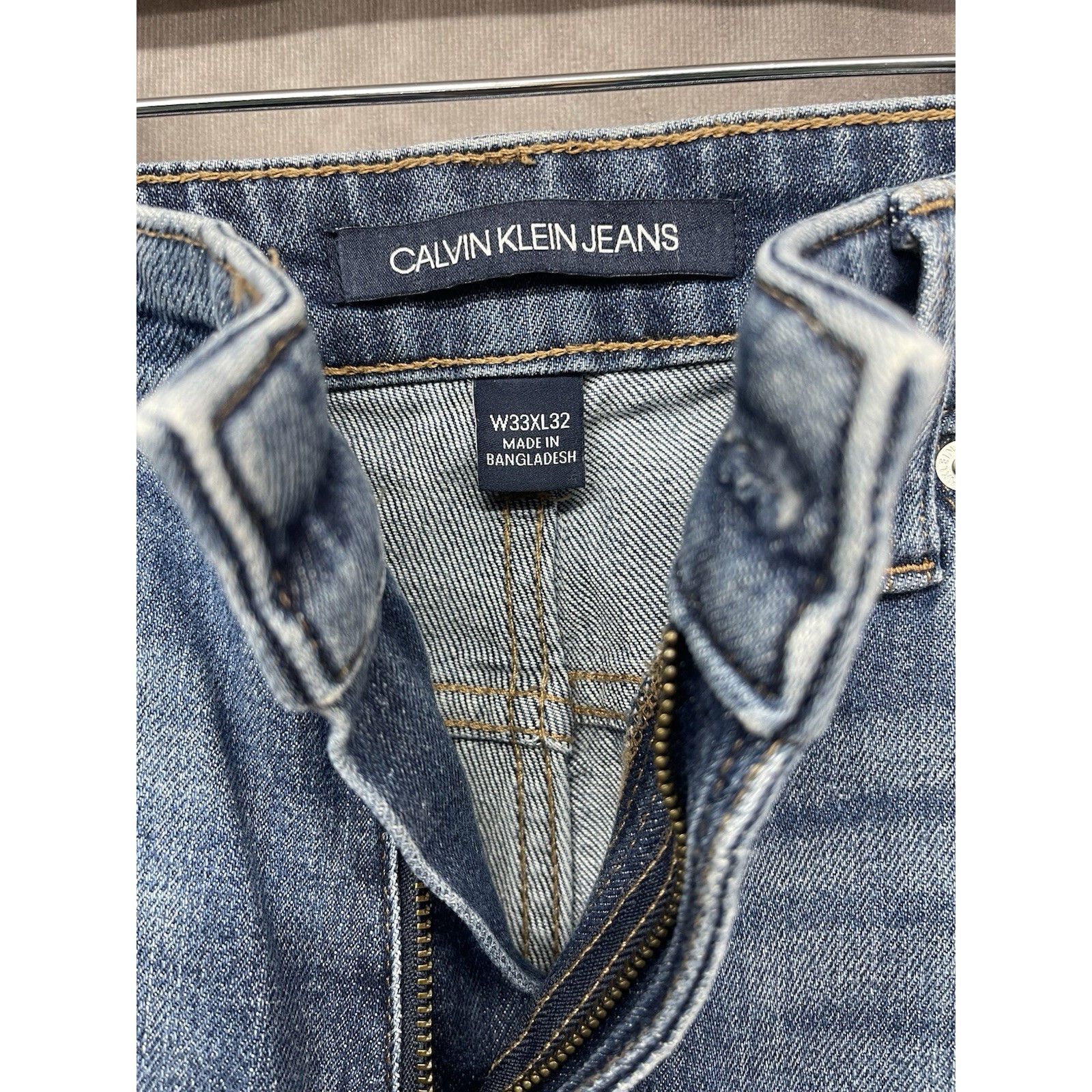 Calvin Klein Calvin Klein Jeans Mens 33x32 Blue CKJ026 Slim Straight Fade Size US 33 - 6 Thumbnail