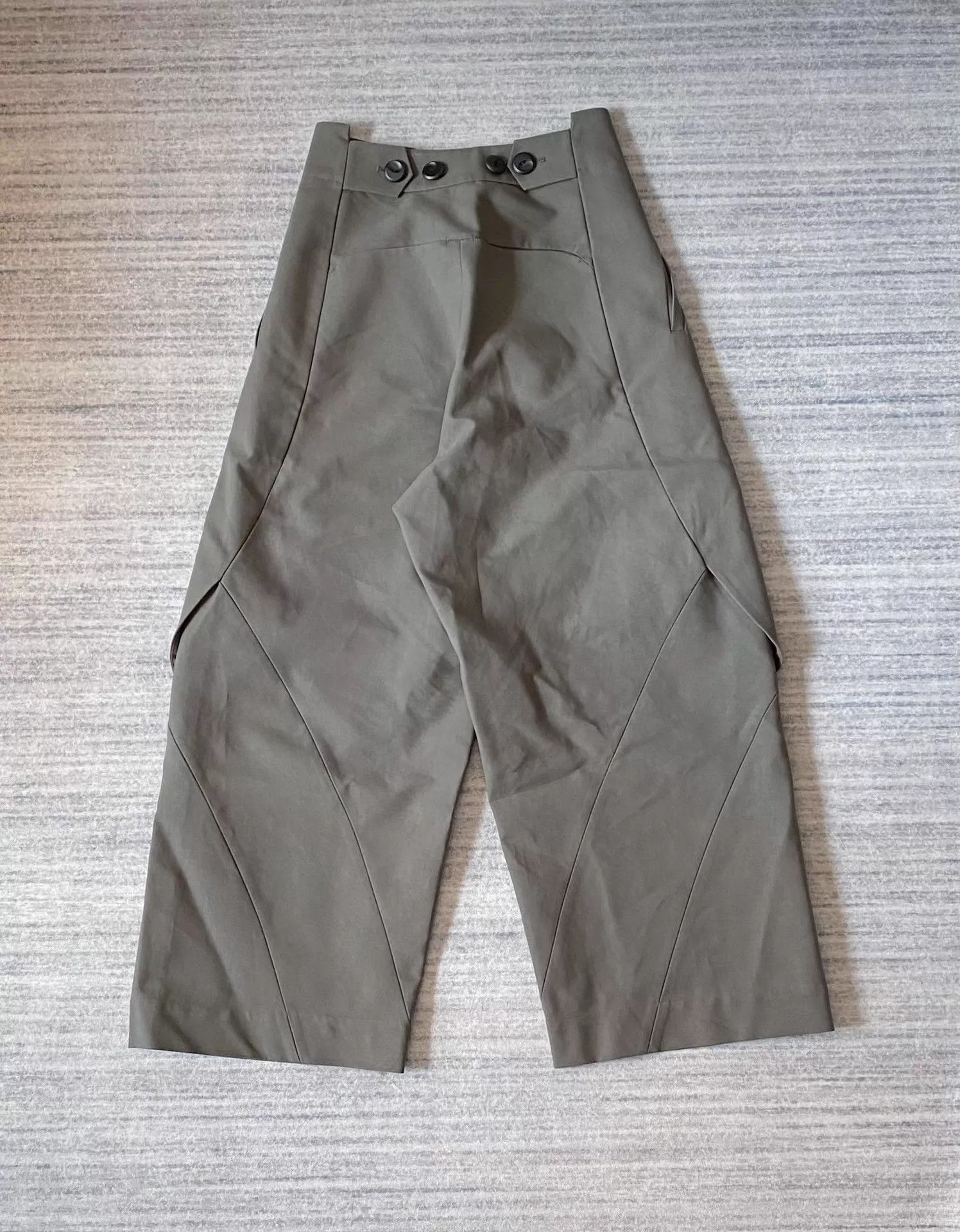 pet-tree-kor PTK Spiral Alfalfa Olive Green Wide-Leg Pants 46 Size US 30 / EU 46 - 2 Thumbnail