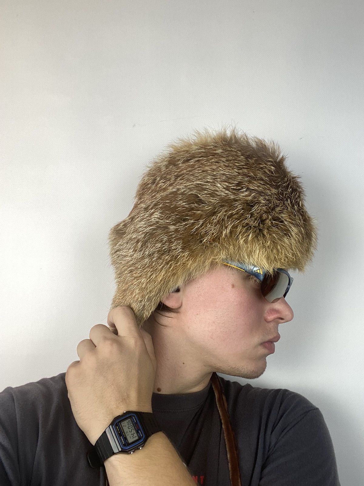 Hysteric Glamour × Japanese Brand × Vintage Vintage Real Fur Mohair Fuzzy Ushanka Y2K Opium Hype Rare OS Size ONE SIZE - 2 Thumbnail