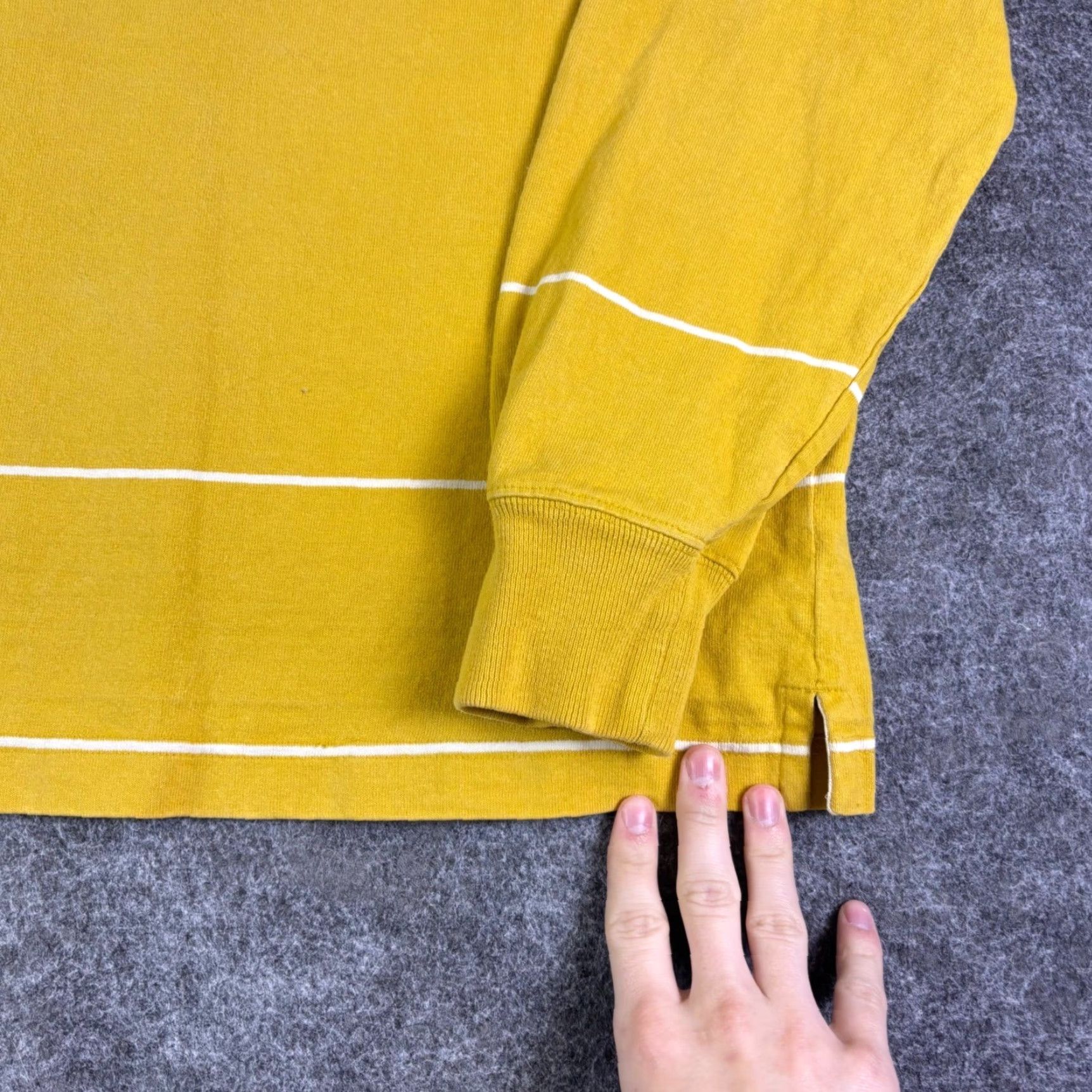 Mossimo Mossimo Vintage Mens Rugby Shirt Yellow Striped Long Sleeve Cotton Polo Medium Size US M / EU 48-50 / 2 - 5 Thumbnail