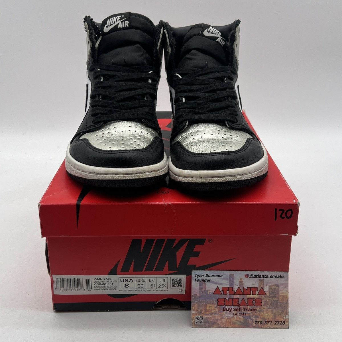 Jordan Brand Wmns air Jordan 1 high silver toe Size US 8 / IT 38 - 2 Thumbnail