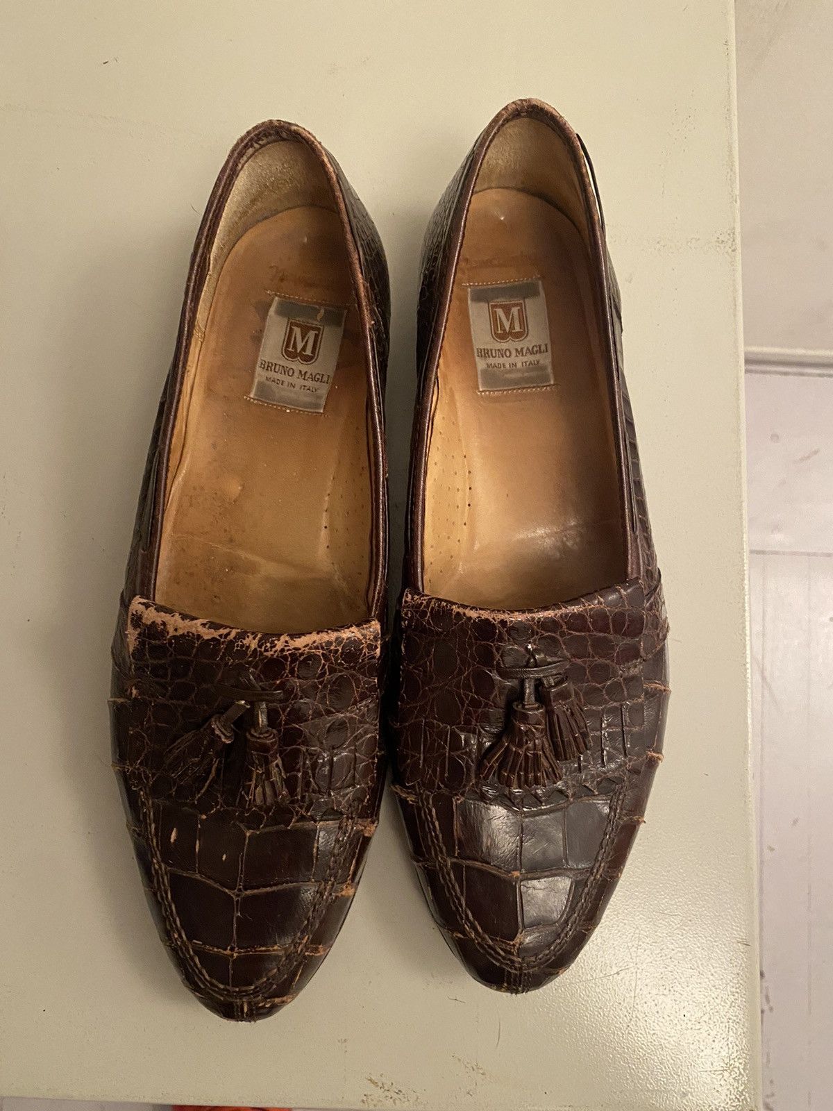 Bruno Magli Crocodile Leather Bruno Magli Tassle Loafer Size US 11 / EU 44 - 1 Thumbnail