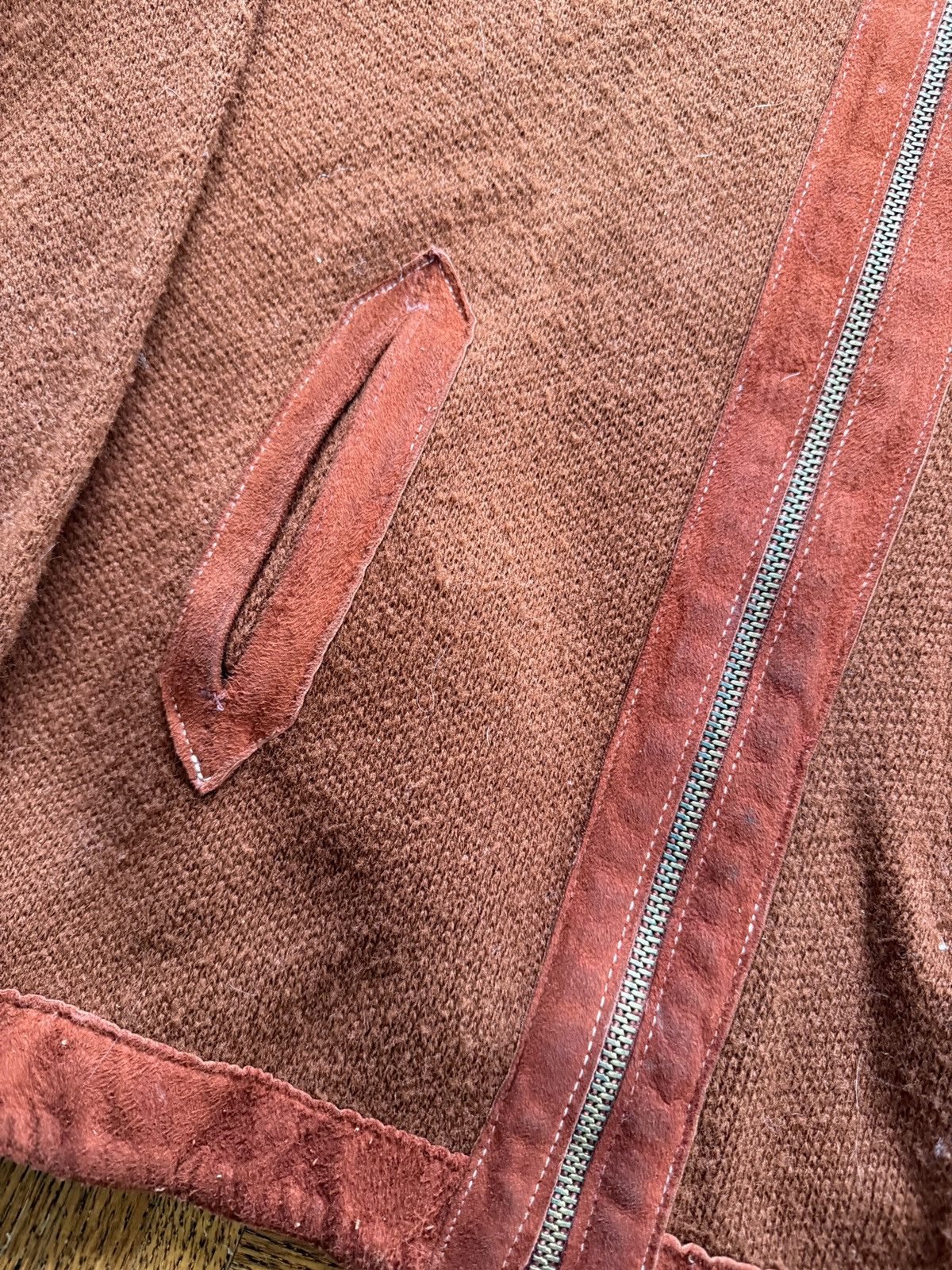Vintage Vintage 60s Acrylic Suede Zip Up Sweater Size US M / EU 48-50 / 2 - 10 Thumbnail