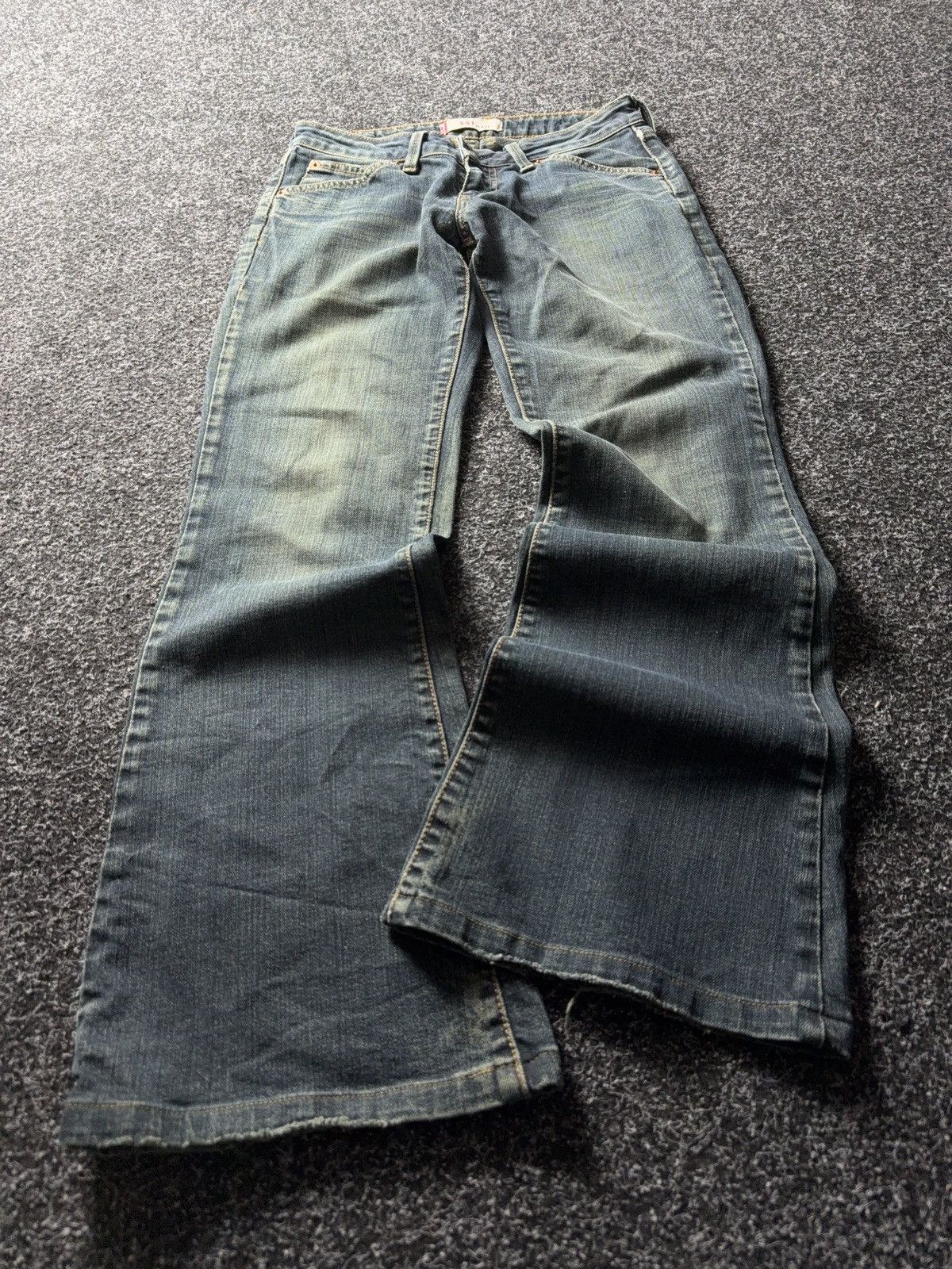 Levi's 00s Levi’s 551 Flare Y2K Vntg Bootcut Greenish Indigo Jeans Size 27" / US 4 / IT 40 - 11 Thumbnail