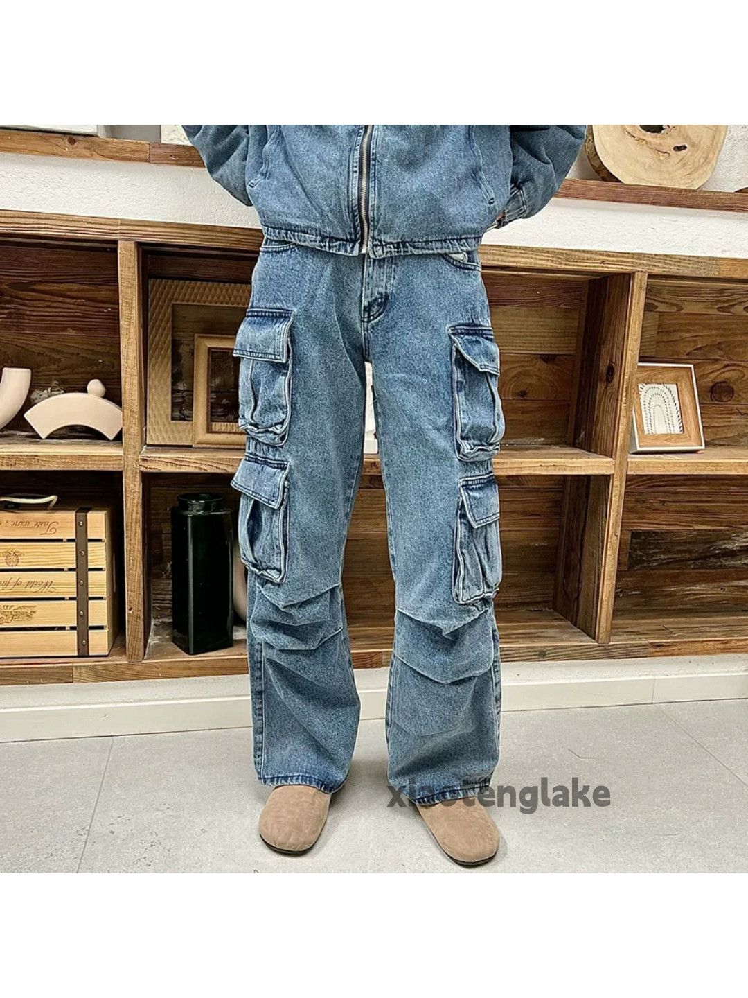 Jean × Vintage washed faded y2k skate hiphop loose baggy cargo jeans Size US 30 / EU 46 - 2 Thumbnail
