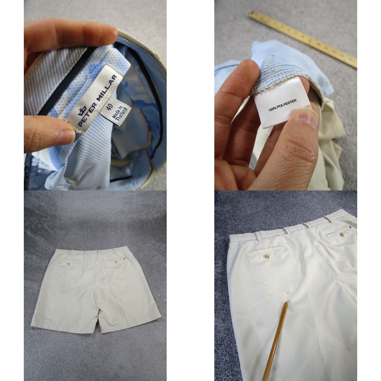 Peter Millar Peter Millar Shorts Mens 40 Beige Polyester Lightweight Chinos Regular Casual, Travel, Workwear Beige Peter Millar Shorts Mens 40 Size US 40 / EU 56 - 8 Thumbnail