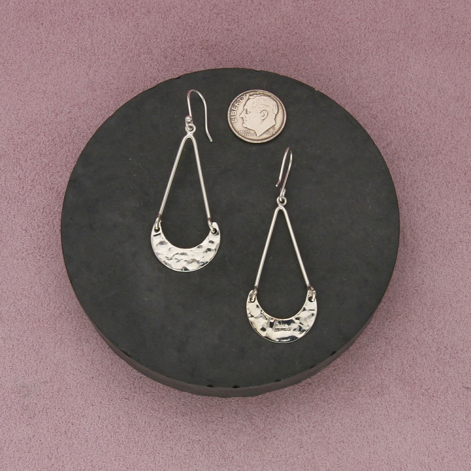 Mexicana mexico sterling silver hammered crescent dangle earrings Size ONE SIZE - 2 Thumbnail