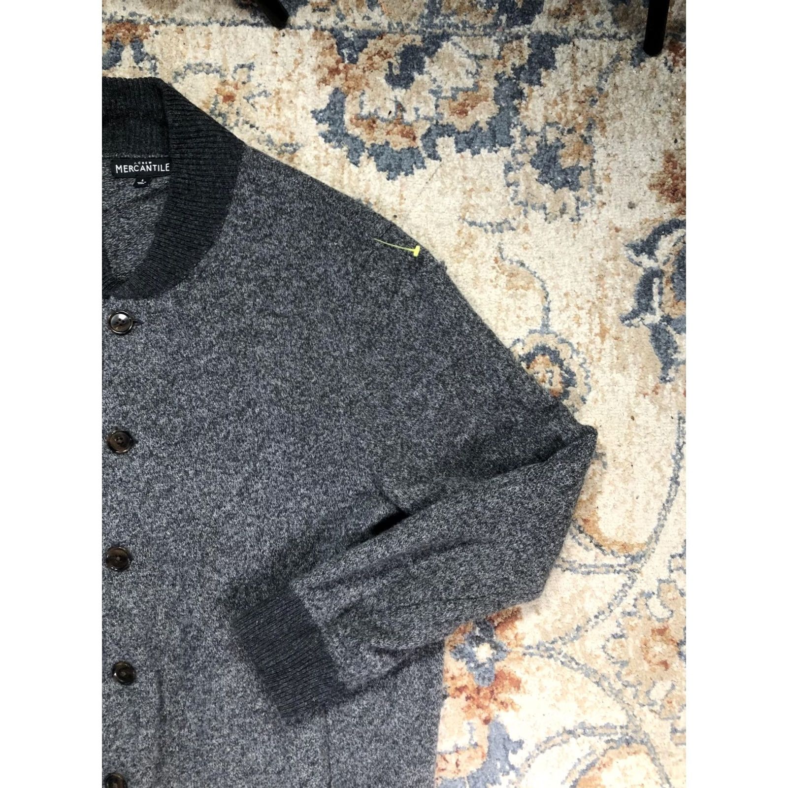 J.Crew J.Crew Mercantile Cardigan Sweater Mens Large Gray Lambswool Button Front Knit Size US L / EU 52-54 / 3 - 4 Thumbnail