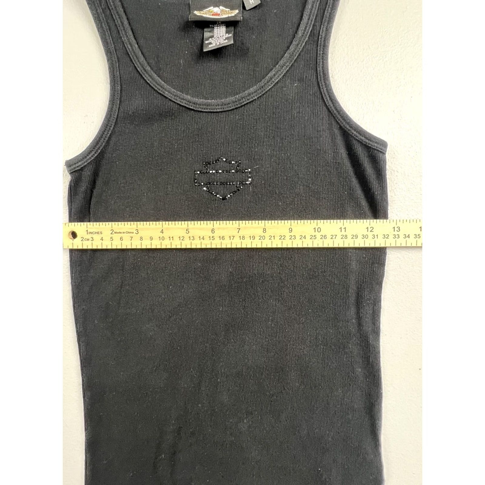 Harley Davidson Harley-Davidson Shirt Womens Medium Black Rhinestone Motorcycle Logo Tank Size M / US 6-8 / IT 42-44 - 4 Thumbnail