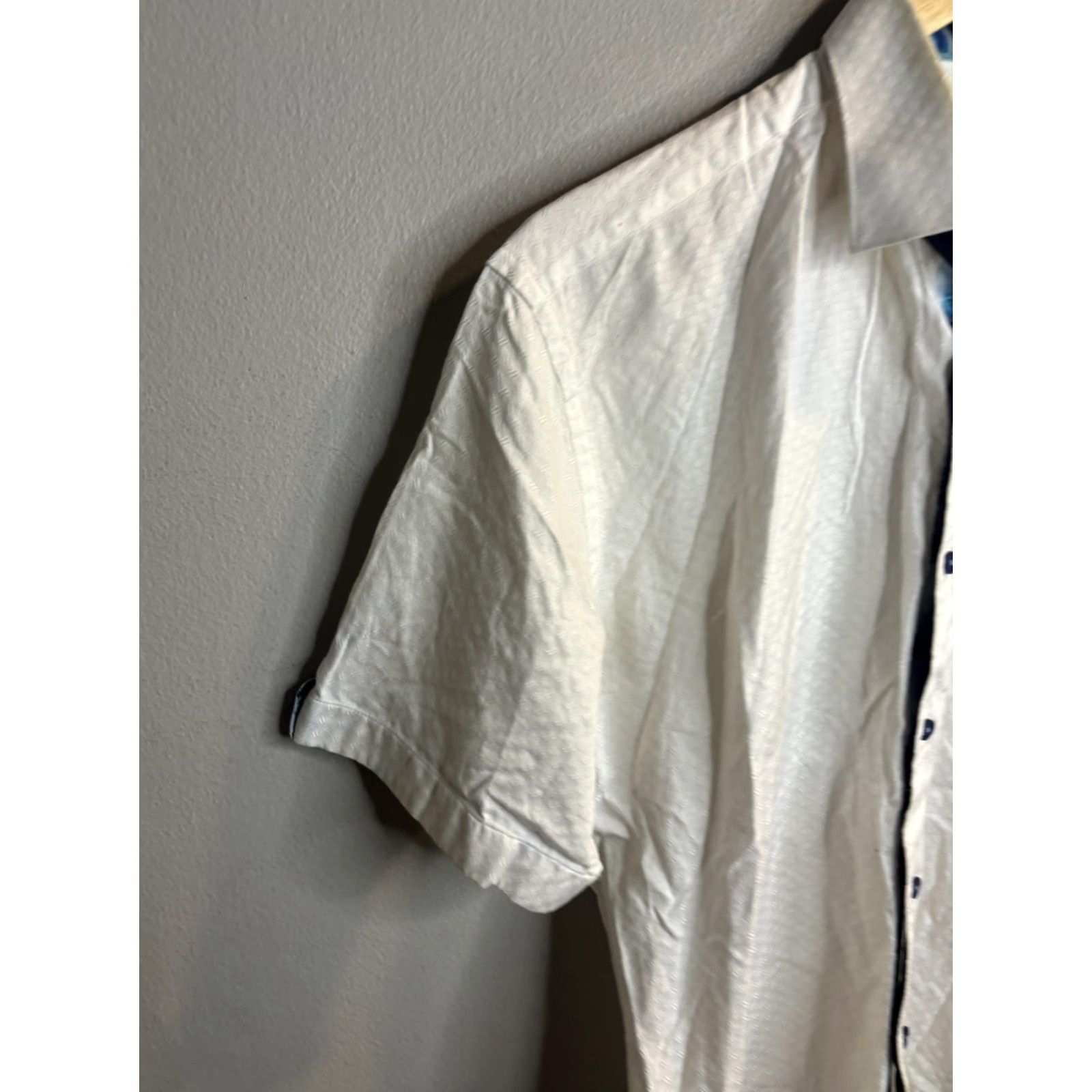 Maceoo Maceoo Shirt Mens Large White Short Sleeve Button Up Contrast Trim Casual Size US L / EU 52-54 / 3 - 2 Thumbnail