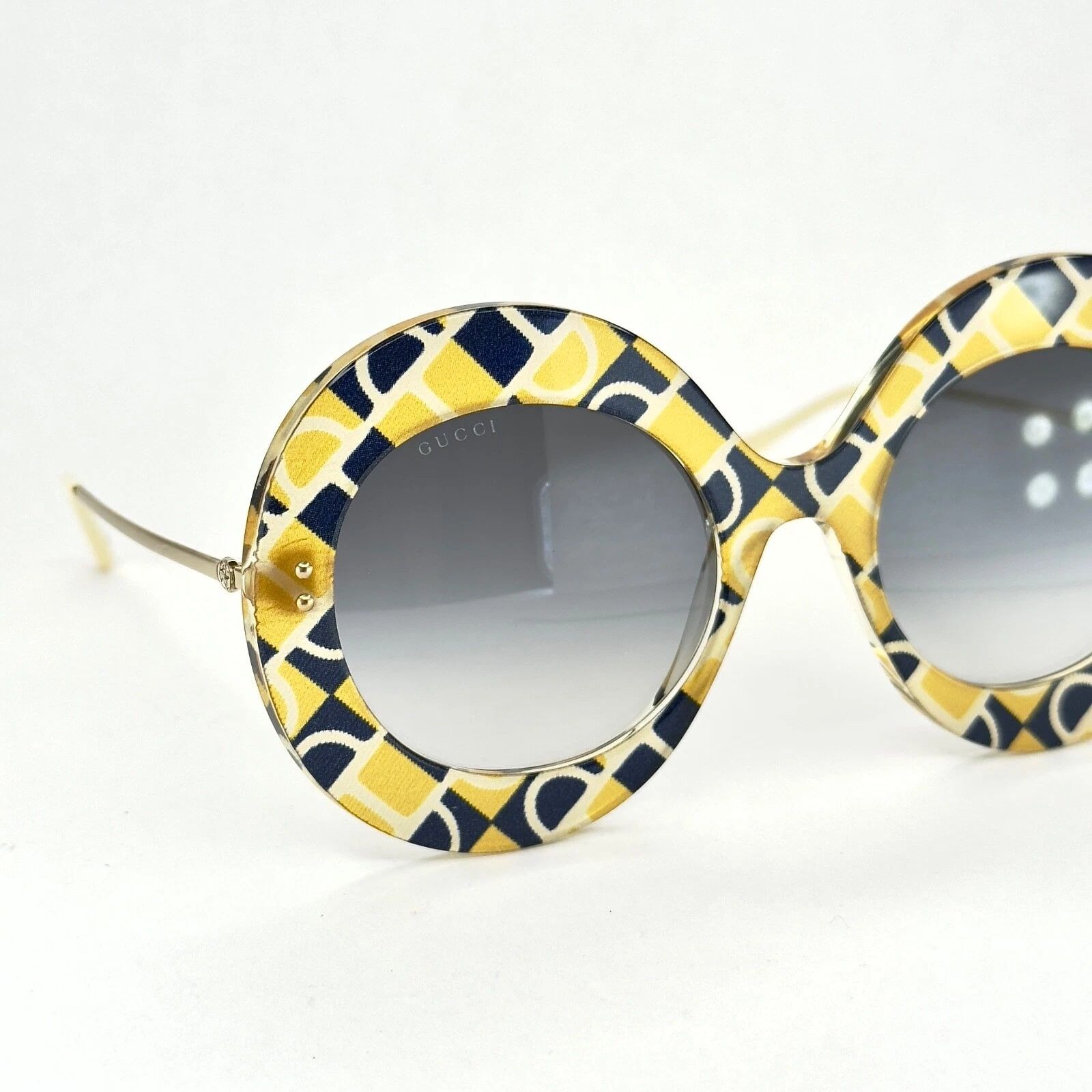 Gucci GUCCI GG0894S 0894 Blue Yellow Geometric 001 Sunglasses Size ONE SIZE - 5 Thumbnail