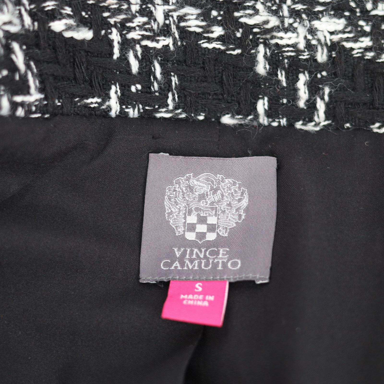 Vince Camuto Vince Camuto Women Black Cotton Classic Tweedy Jacket Size S Size S / US 4 / IT 40 - 8 Thumbnail