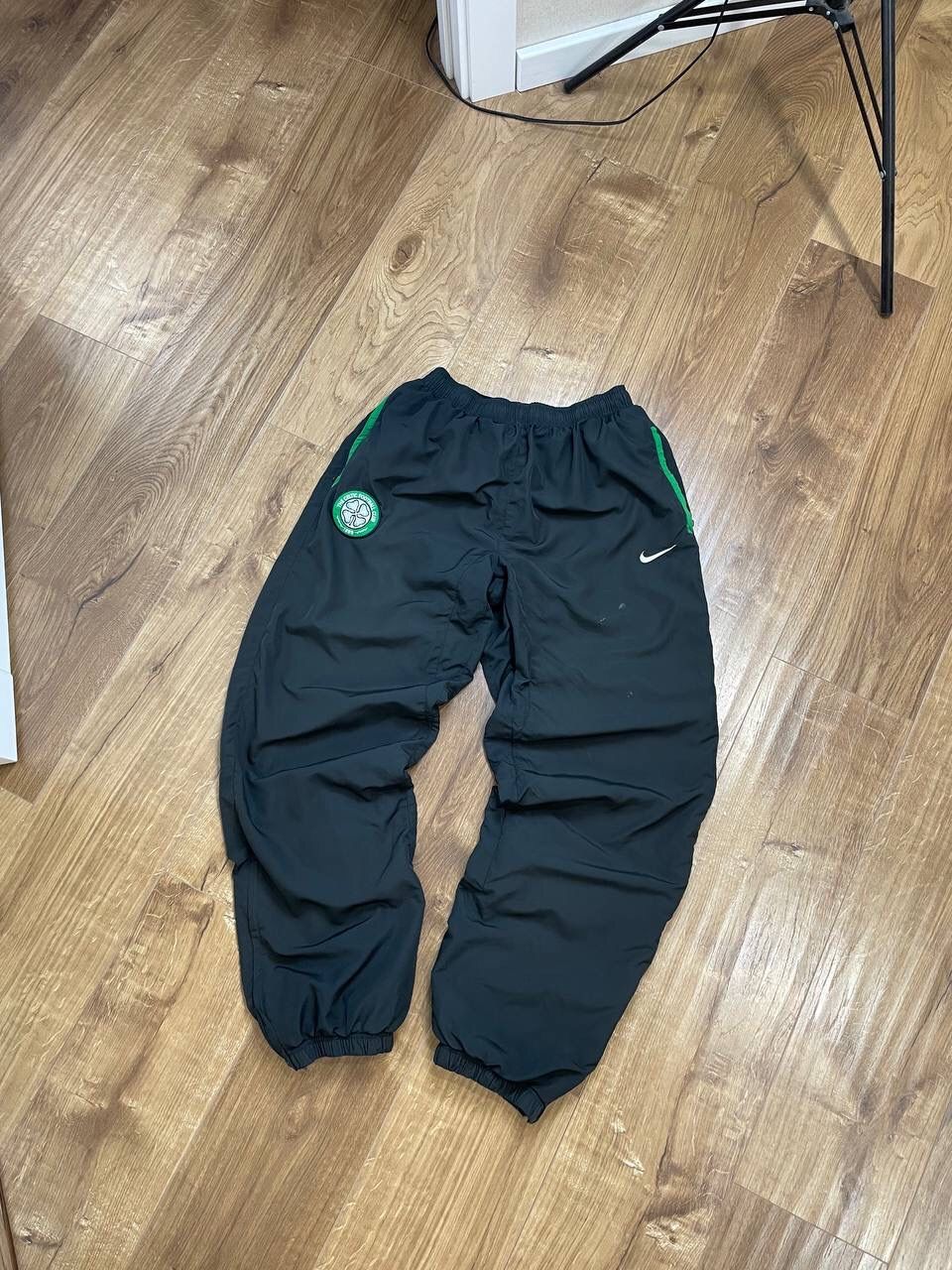 Pre-owned Nike X Vintage Nike Y2k 90's Style Celtic Nylon Drill Pants Joggers In Black