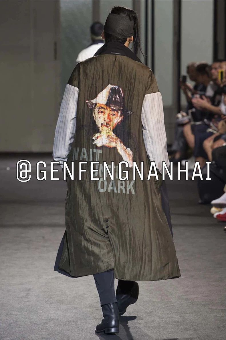Yohji Yamamoto Yohji Yamamoto size 1 17 SS Portrait Hand Painted Suit 2501 Size 38R - 4 Thumbnail