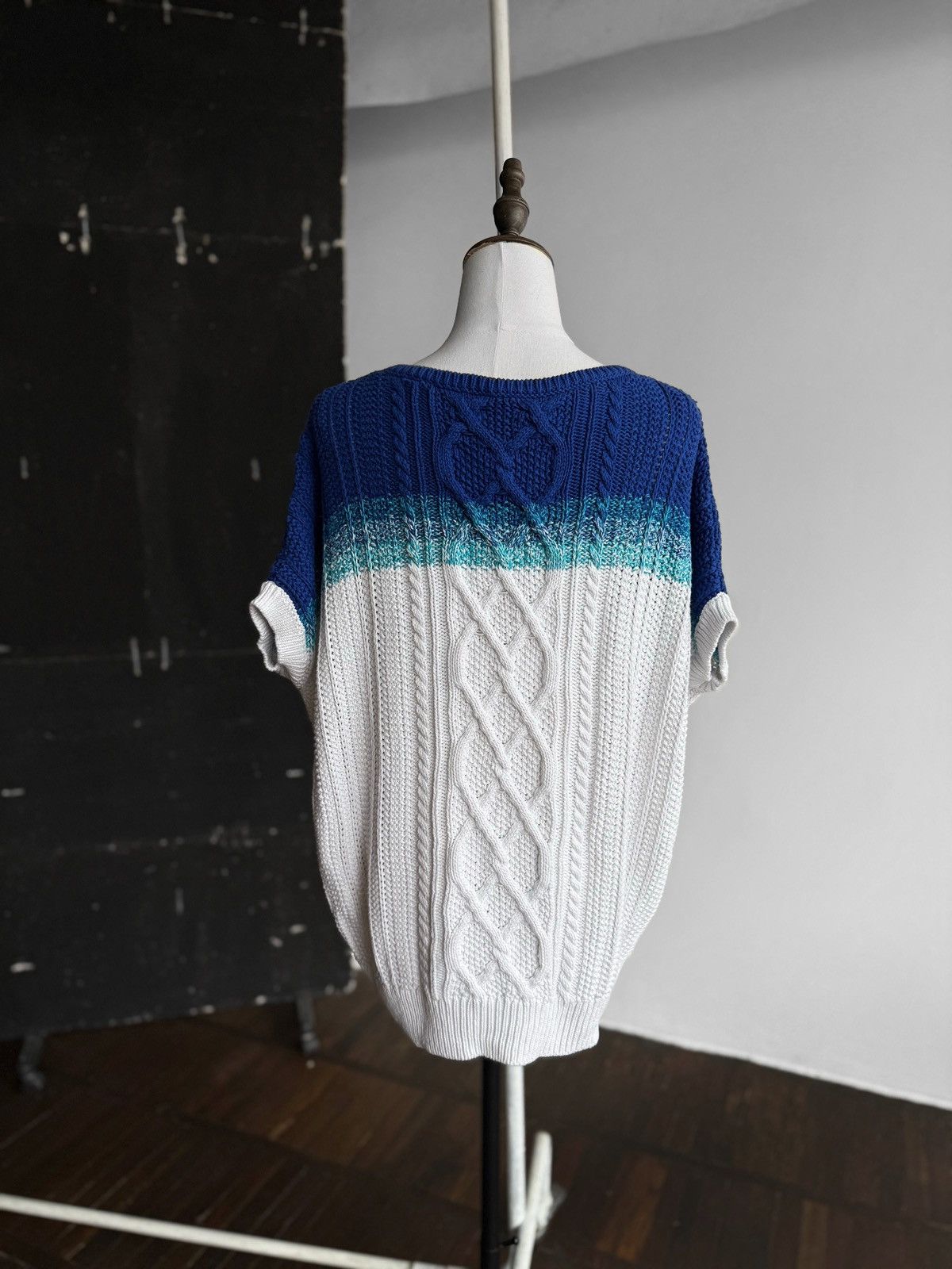 Designer × Desigual Desigual Womens Blue White Knitted Sweater Elegant Casual Size M / US 6-8 / IT 42-44 - 3 Thumbnail