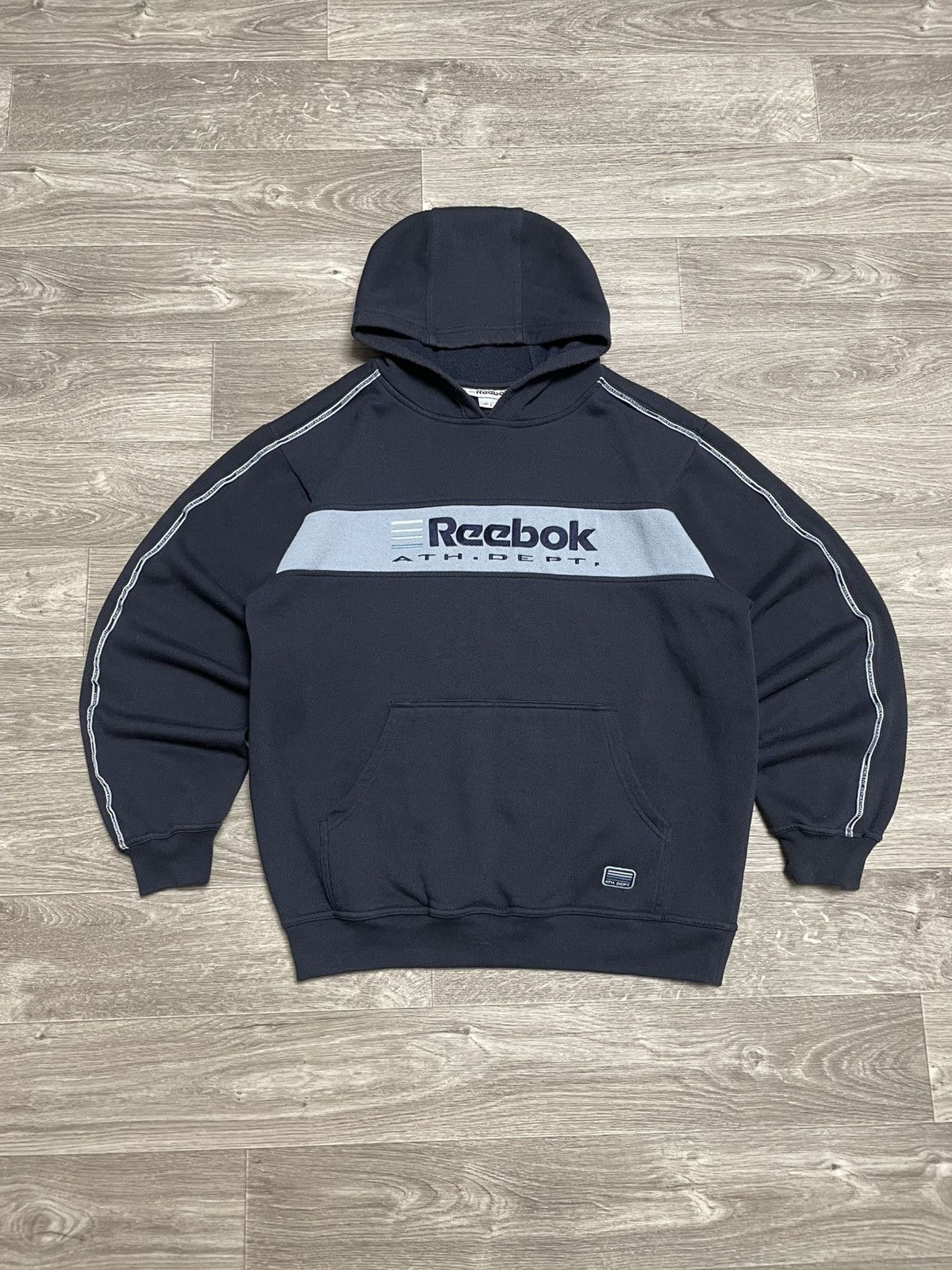 Reebok Vintage Reebok Athletic Dept. Hoodie 90s Size US S / EU 44-46 / 1 - 1 Thumbnail