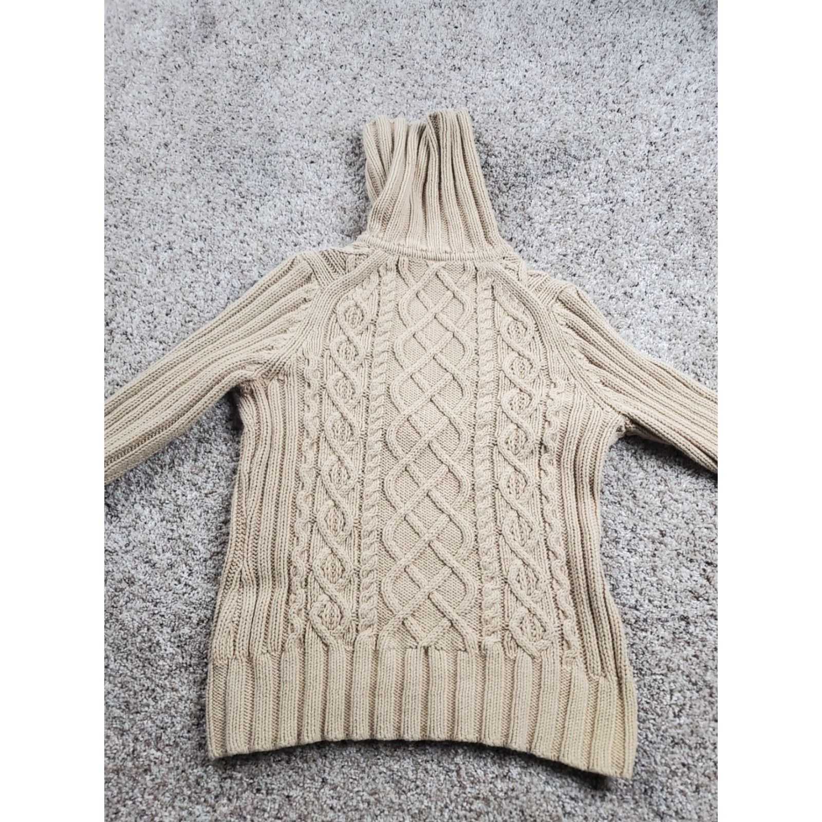 Gap GAP Sweater Women Beige Long Sleeve Fisherman Knit V-Neck Cotton Pullover M Size Modern 90s Casual Size M / US 6-8 / IT 42-44 - 5 Thumbnail
