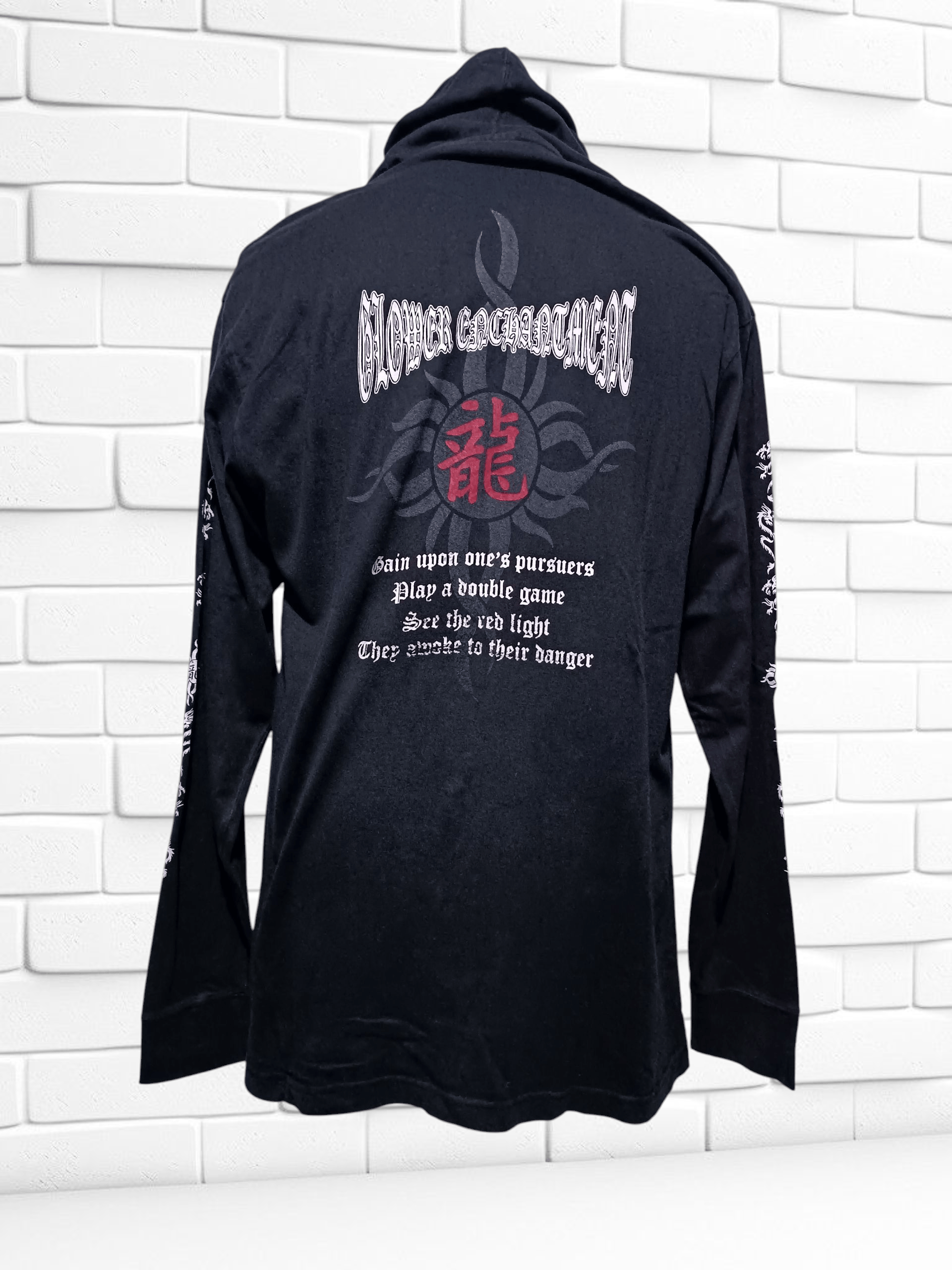 Japanese Brand Vintage Long Sleeve Hoodie T-shirt Dragon Poem Size US M / EU 48-50 / 2 - 4 Thumbnail