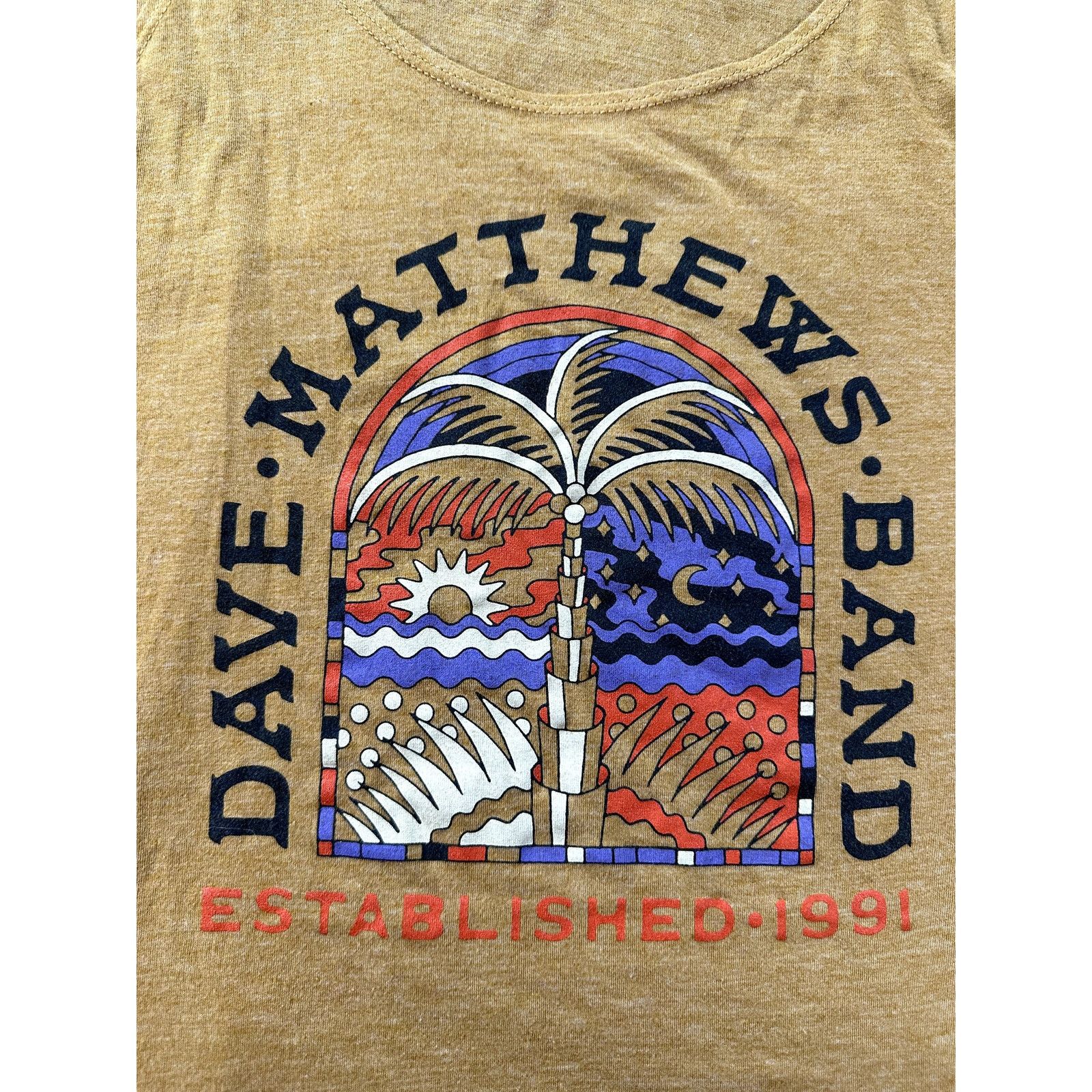 Next Level Apparel Dave Matthews Band Palm Tree Yellow Tank Top Size Large Size L / US 10 / IT 46 - 2 Thumbnail