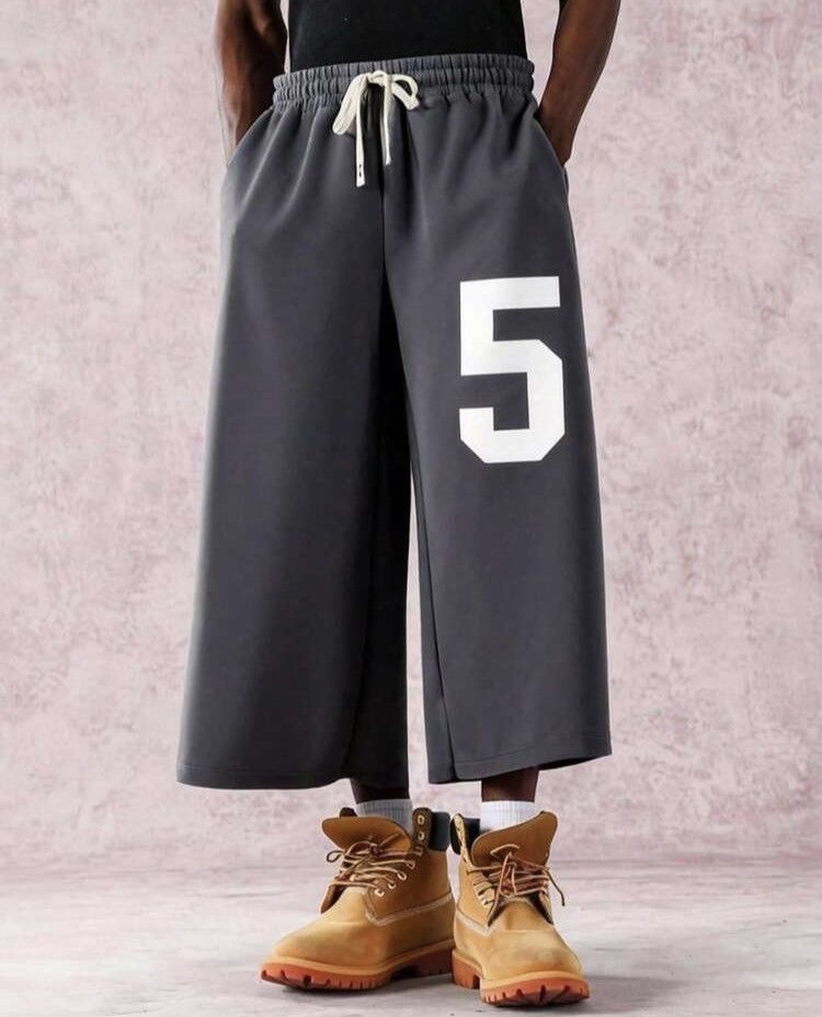 Other Dark Gray Cropped Wide-Leg Sweatpants Size US 32 / EU 48 - 4 Thumbnail
