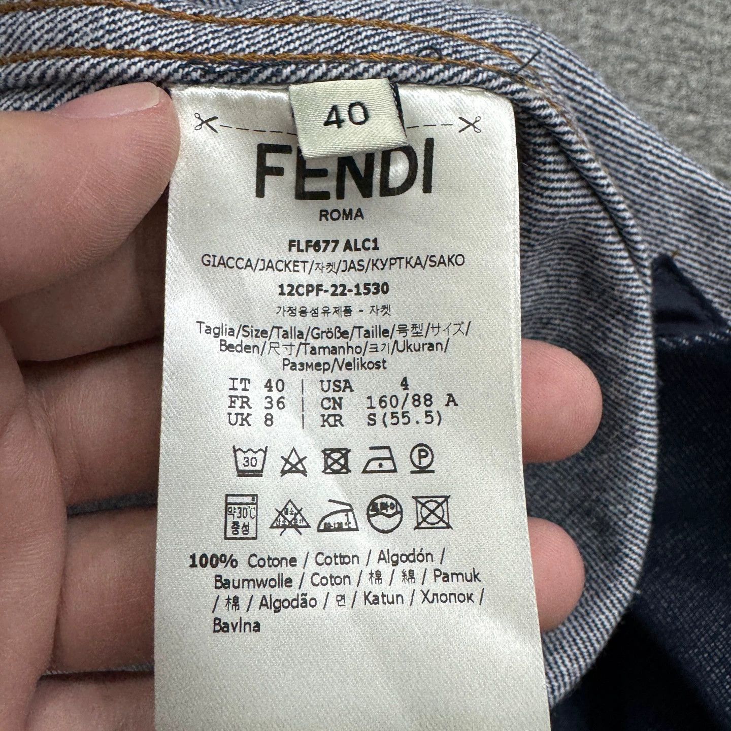 Fendi Fendi Cutout Letter Denim Shirt Size 40 Size S / US 4 / IT 40 - 3 Thumbnail