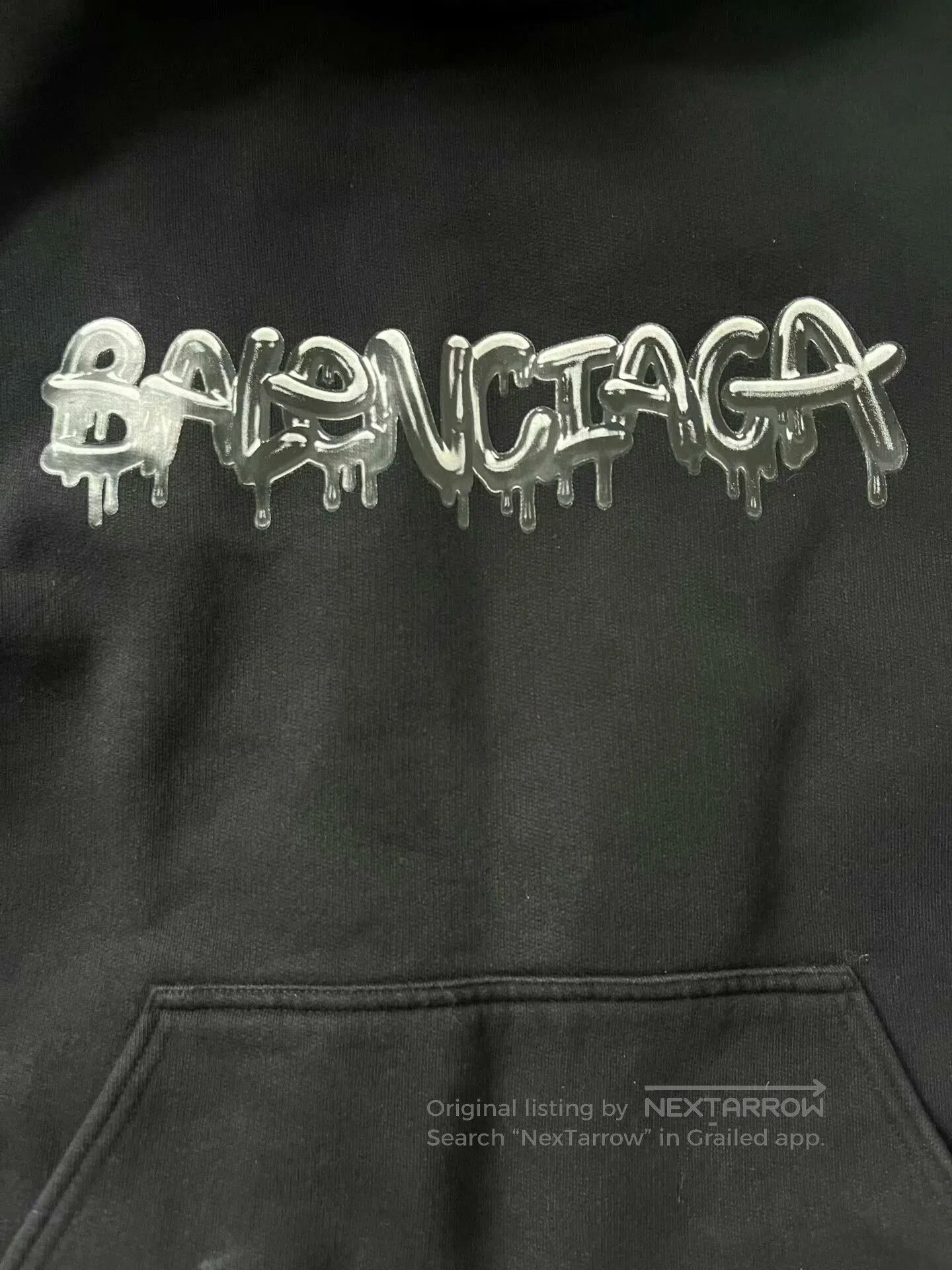 Balenciaga balenciaga black drawstring hoodie with logo. Size US M / EU 48-50 / 2 - 2 Thumbnail
