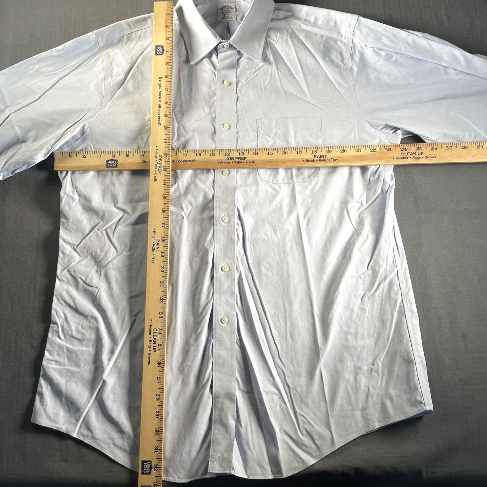 Brooks Brothers Brooks Brothers Shirt Mens 17-34 Regent Non-Iron Supima Long Sleeve Dress Shirt Blue Wide Collar Barrel Cuff Wrinkle Resistant All Seasons Mens Size 46R - 4 Thumbnail