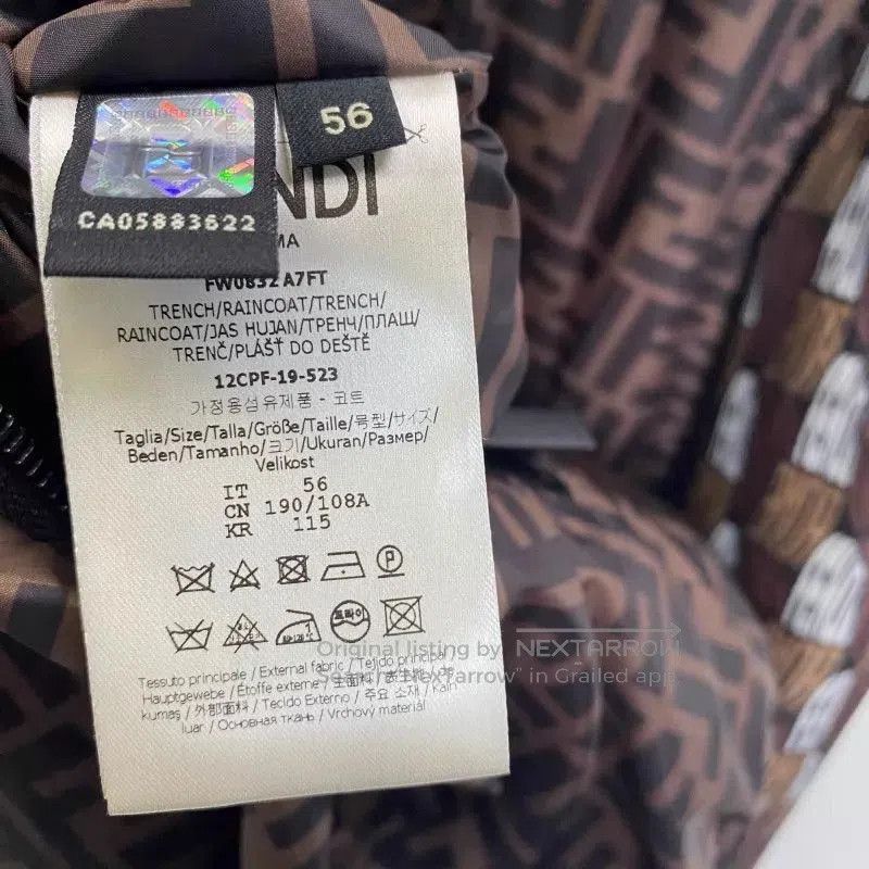 Fendi Brown XL Hooded Jacket with Monogram Pattern. Size US XL / EU 56 / 4 - 2 Thumbnail
