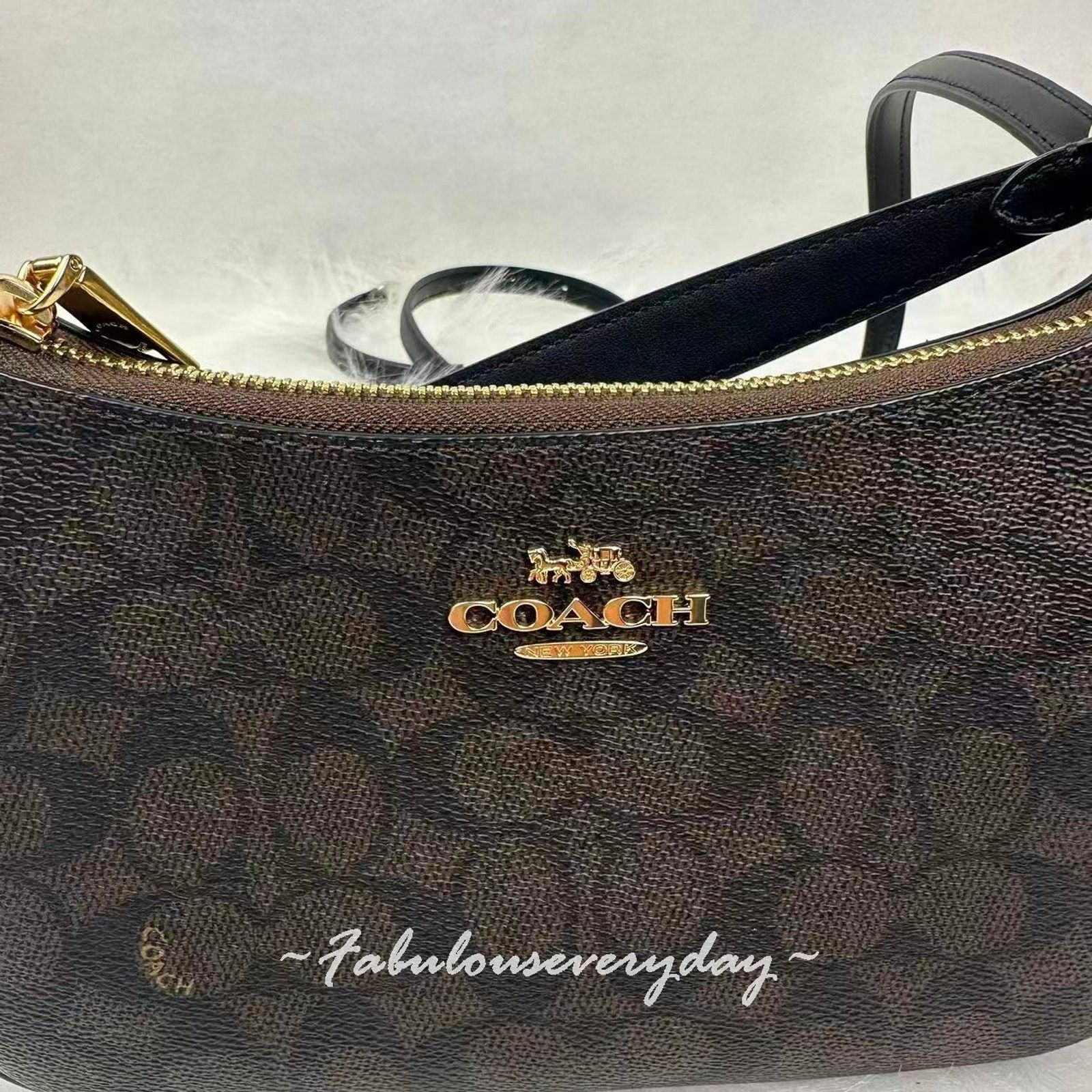 Coach Coach Teri Shoulder/Crossbody Sig Canvas/Gold/Walnut/Black Size ONE SIZE - 3 Thumbnail