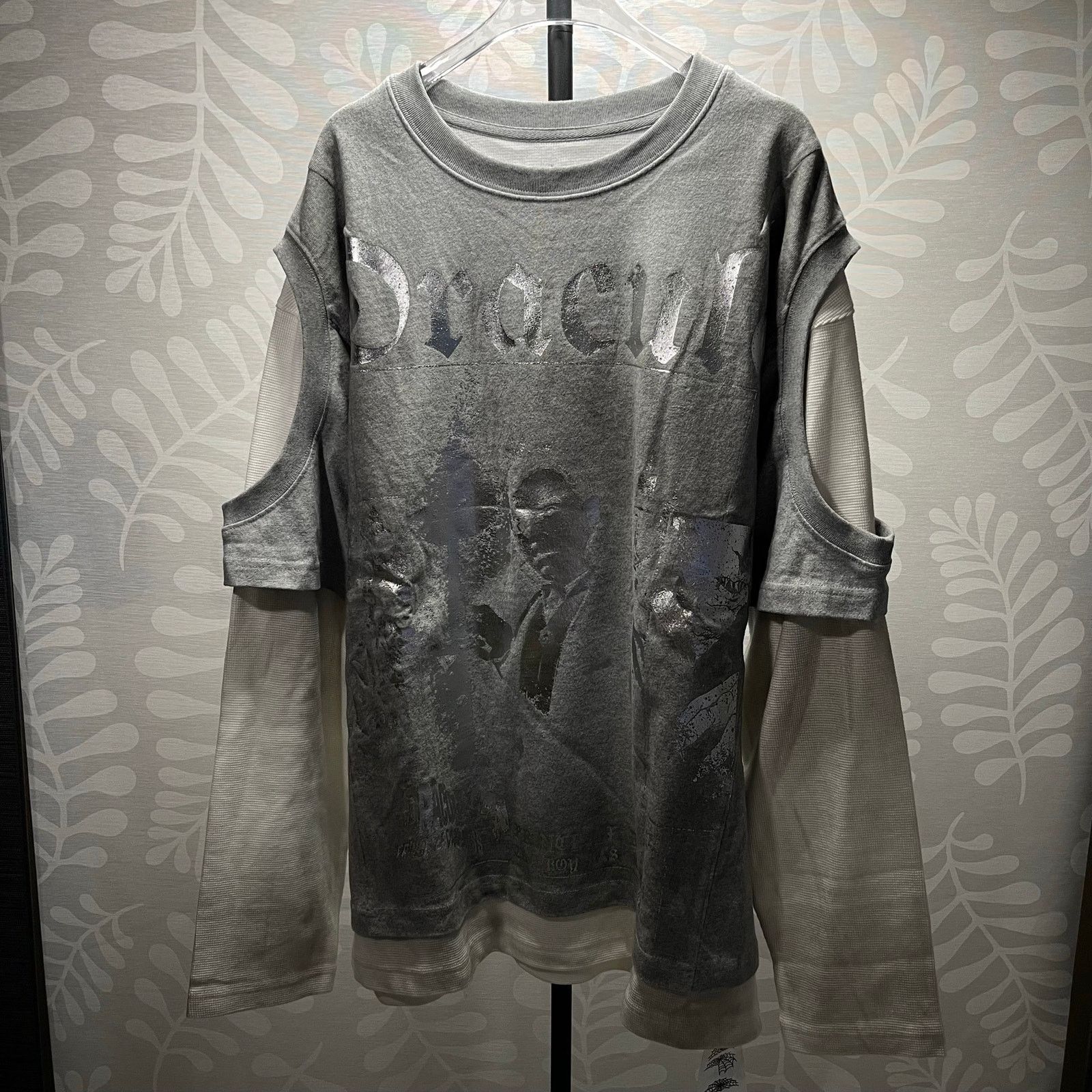 Japanese Brand TwoLayer Gray Thermal Longsleeve Sweatshirt Pullover Dracula Size US L / EU 52-54 / 3 - 2 Thumbnail