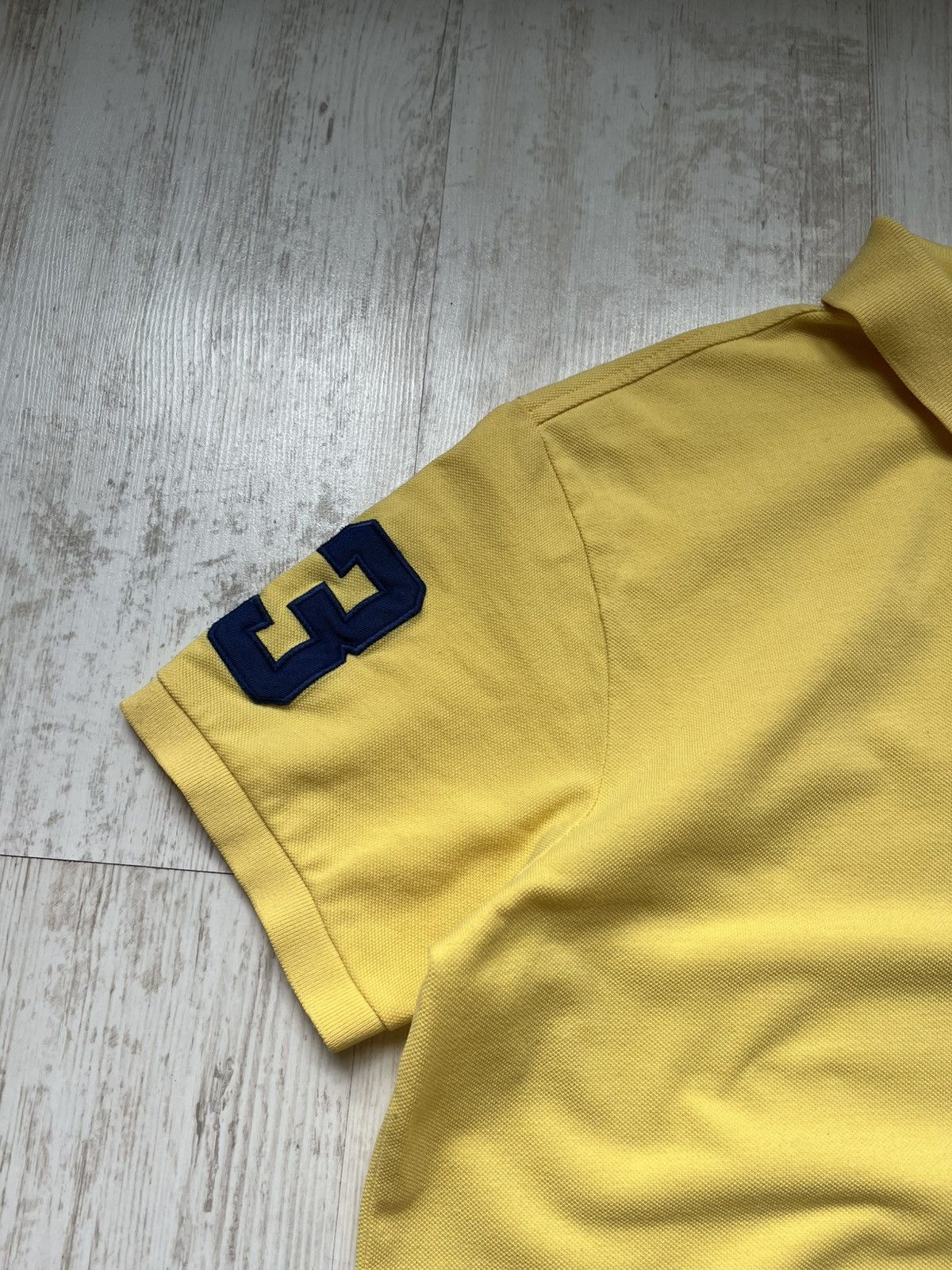 Polo Ralph Lauren × Vintage POLO RL Yellow Triple Pony Embroidered Polo T Shirt Y2K Hype Size US L / EU 52-54 / 3 - 4 Thumbnail
