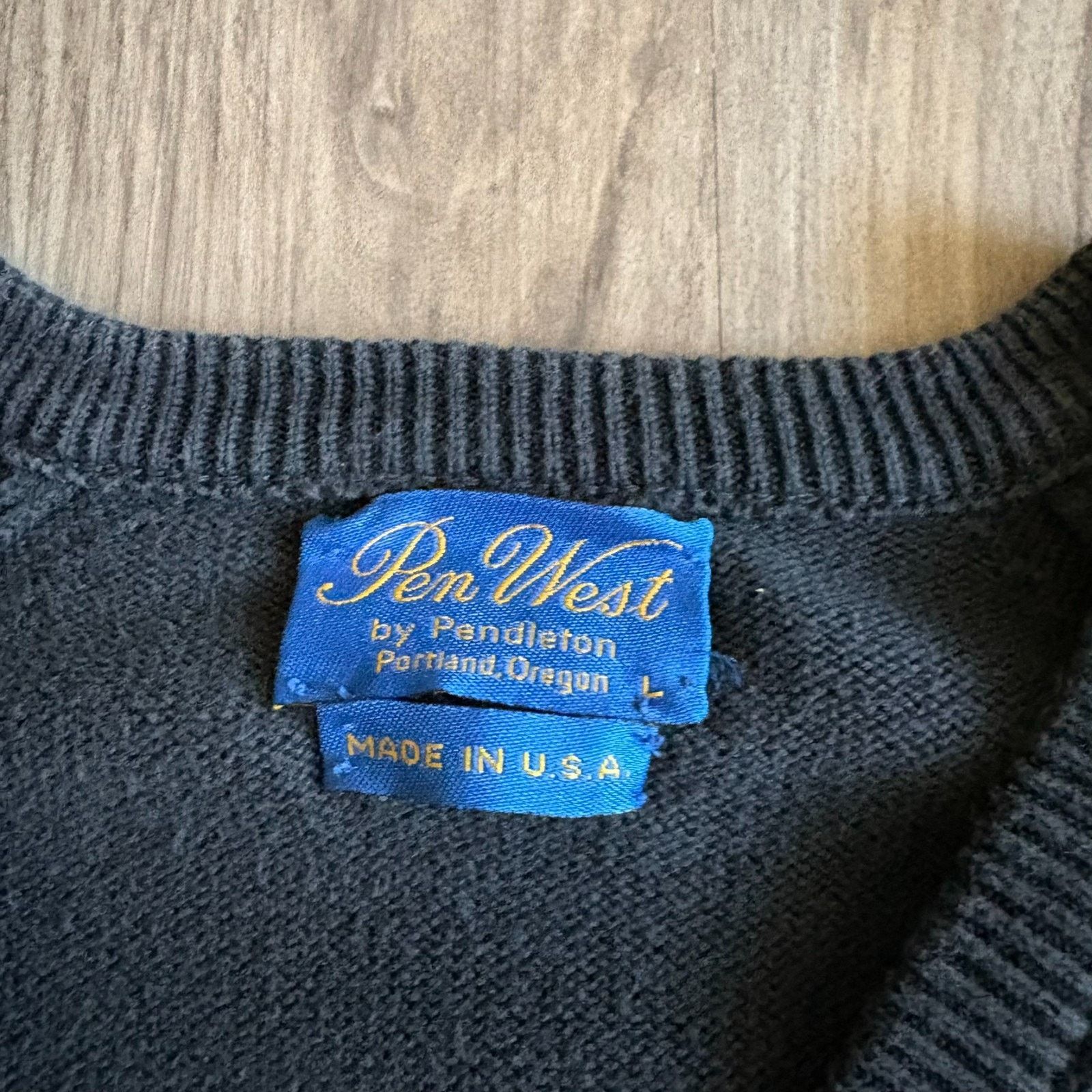 Pendleton Vintage Pendleton Pen West Sweater Men's Size L Black V-Neck Size US L / EU 52-54 / 3 - 2 Thumbnail