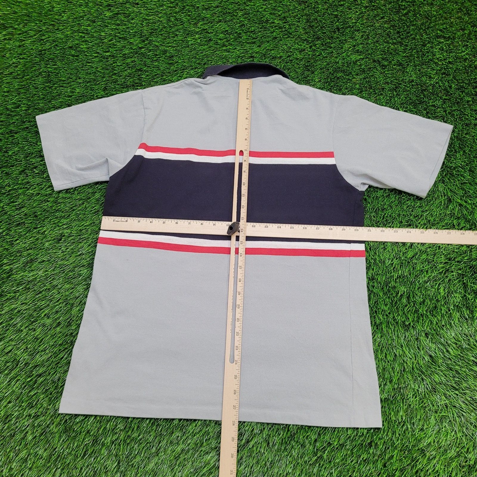 Vintage Vintage Red-Kap Polo Shirt Medium 21x28 Navy Gray Red Strips Size US M / EU 48-50 / 2 - 9 Thumbnail